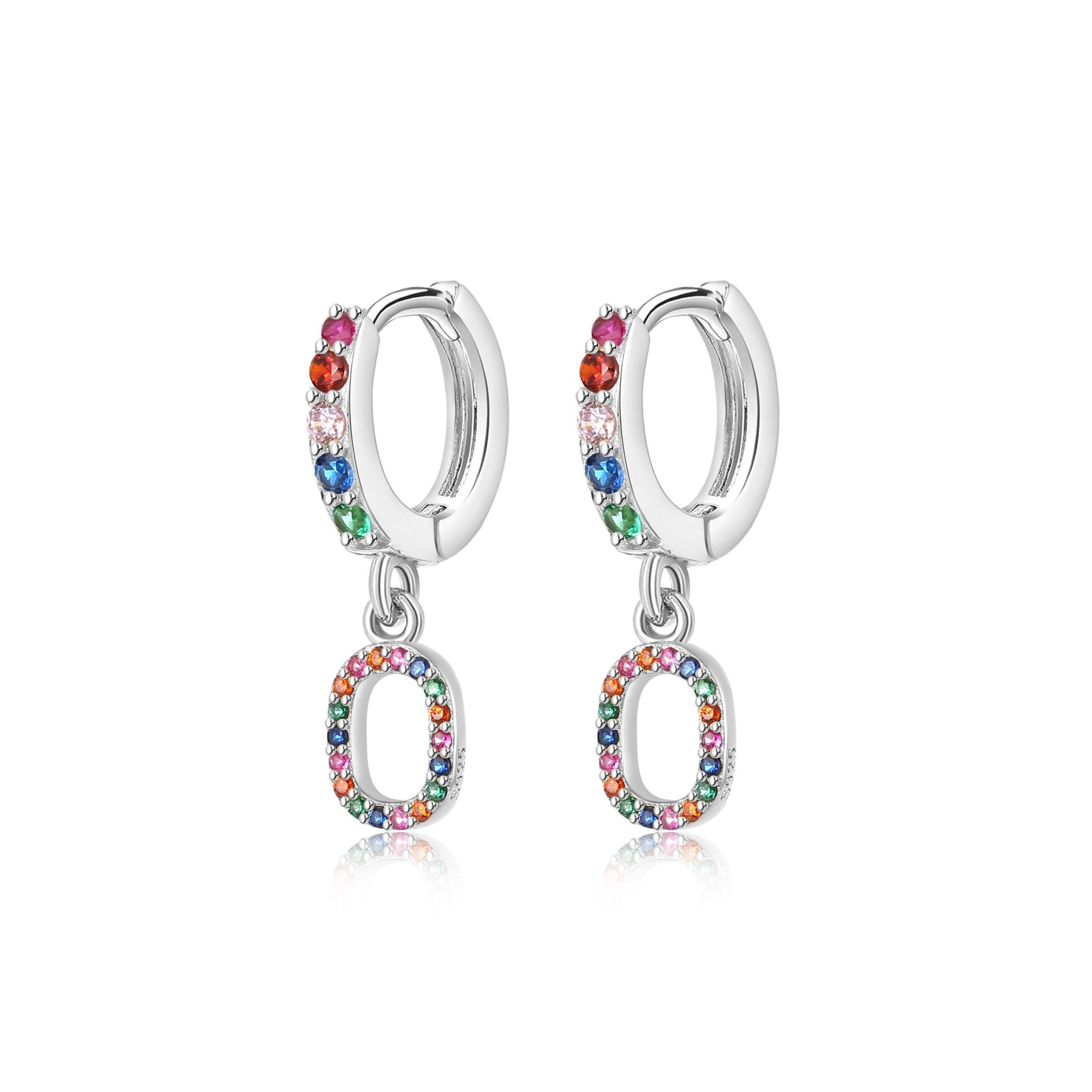 Boucles "Initiale Rainbow-Hoops" - LaMaisonDesBijoux