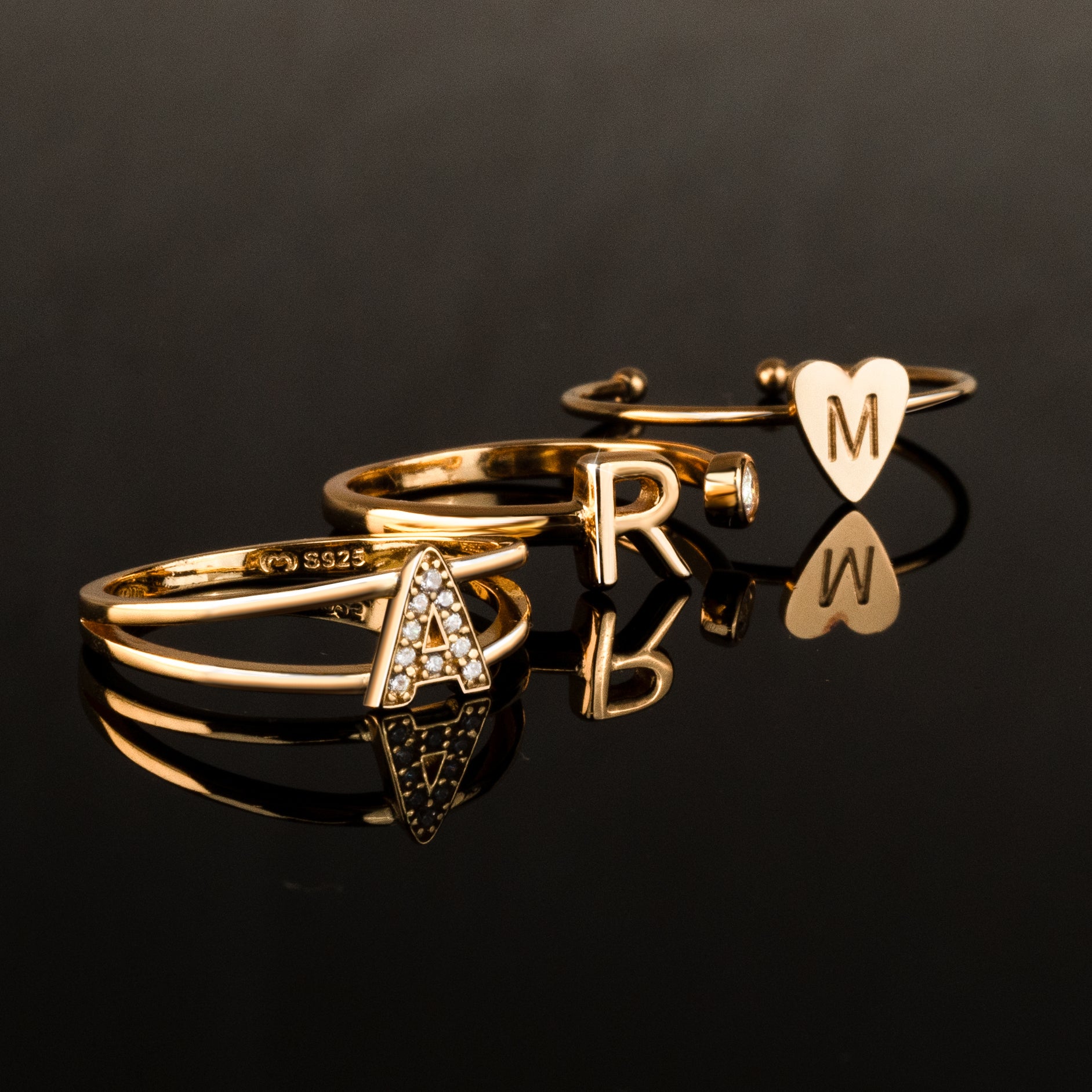 Bague "Top Lettre" - LaMaisonDesBijoux