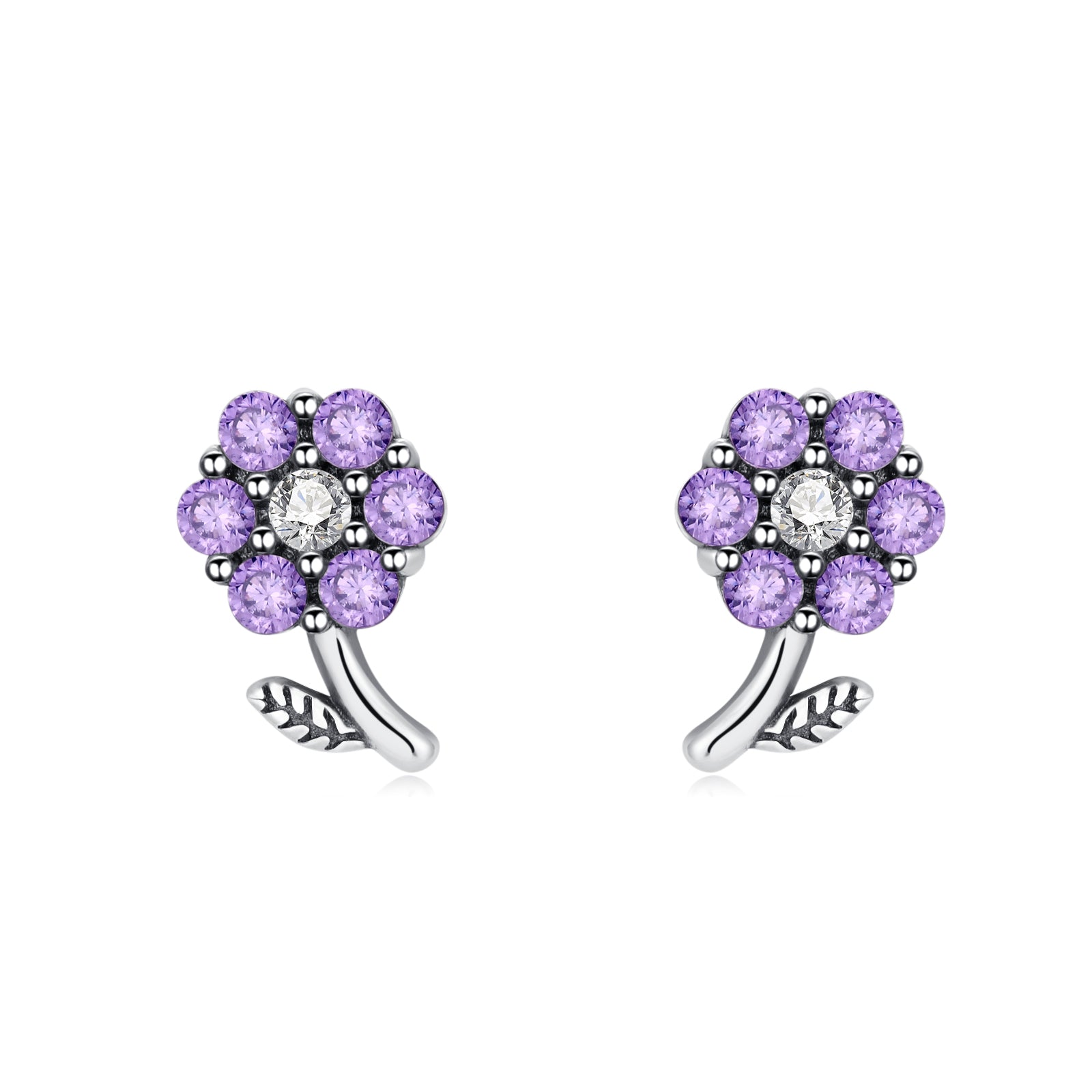 Boucles "Fleur Violette" - LaMaisonDesBijoux