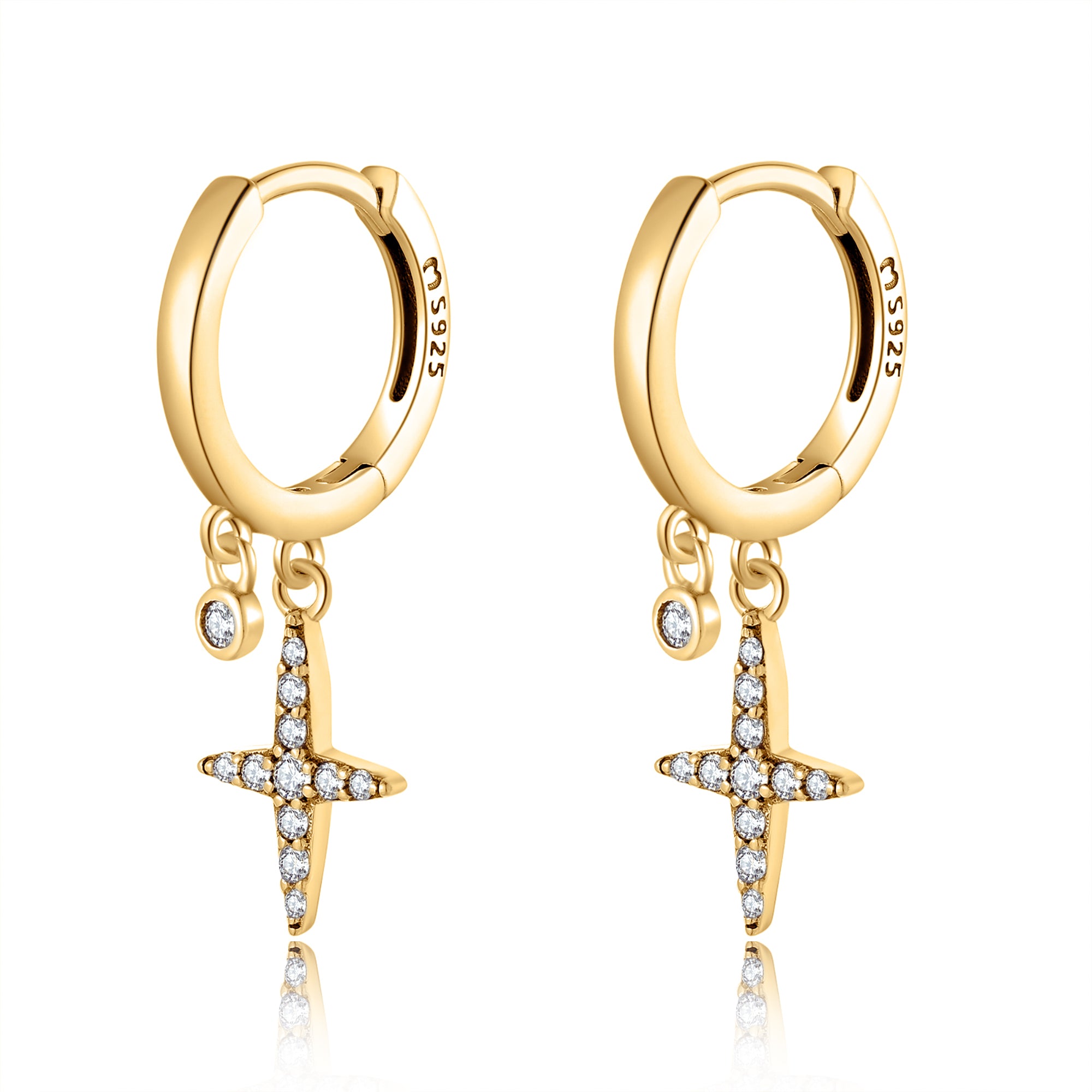 Boucles "Croix Brillante" - LaMaisonDesBijoux