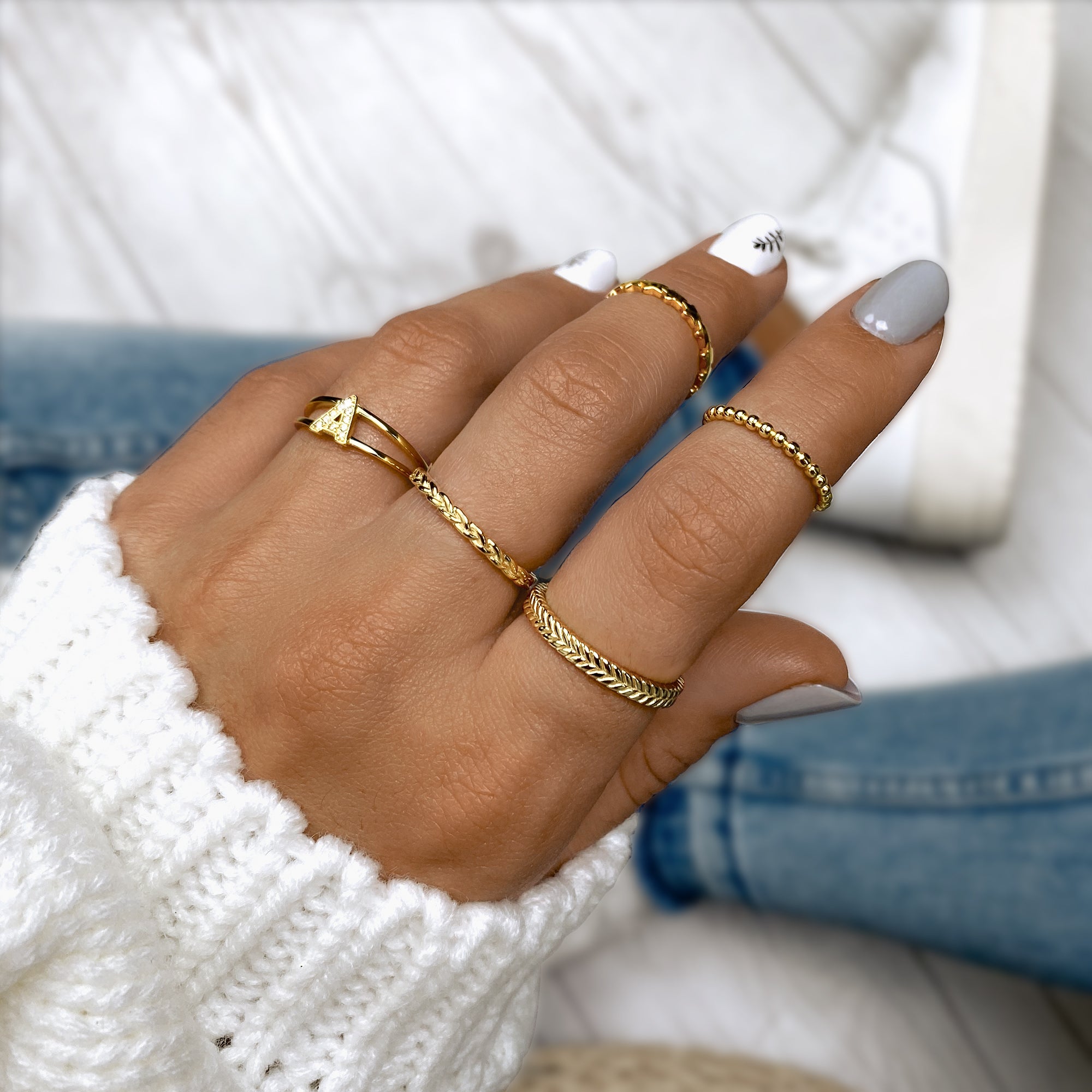 Bague "Initiales Dorées" - LaMaisonDesBijoux