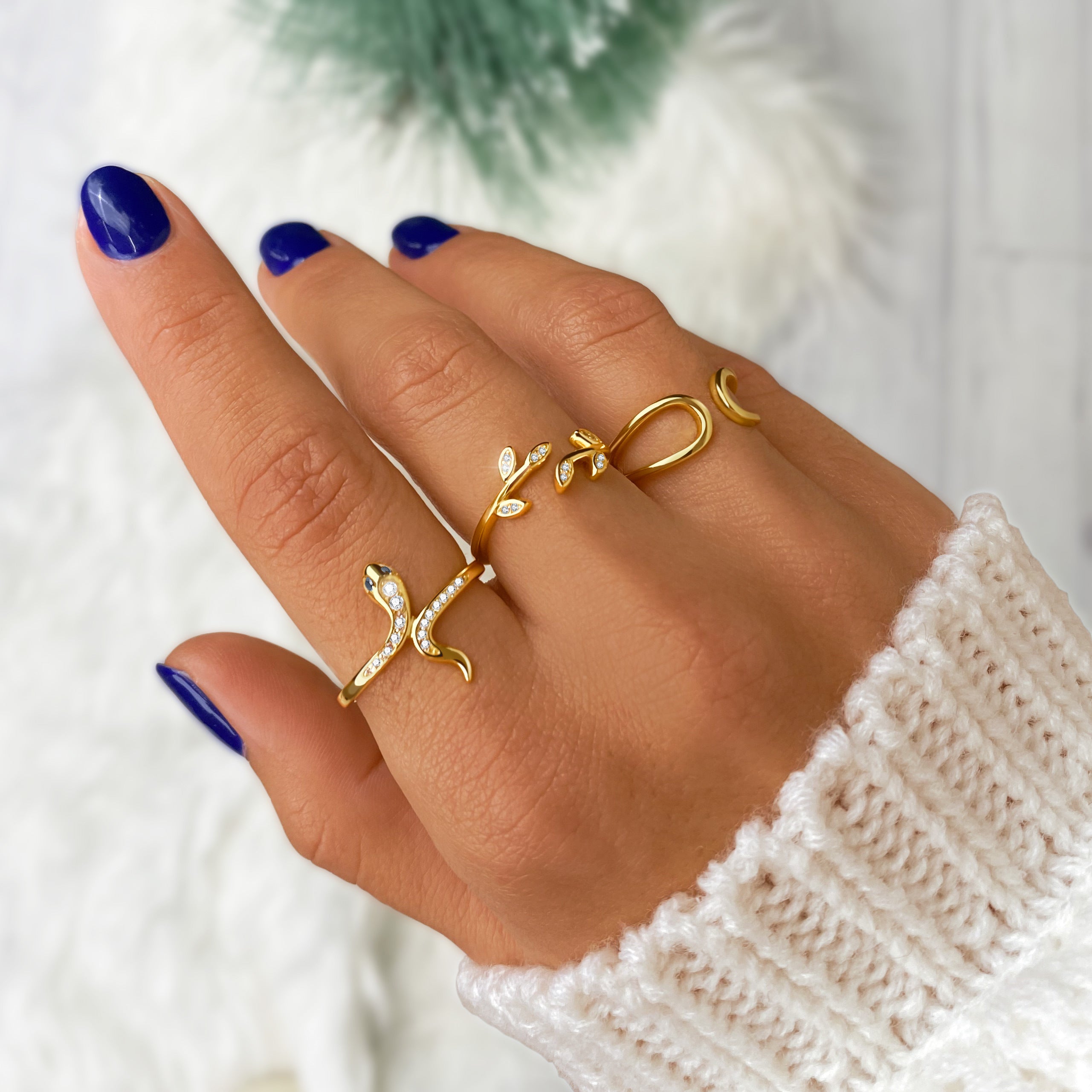Bague "Feuilles Brillantes" - LaMaisonDesBijoux