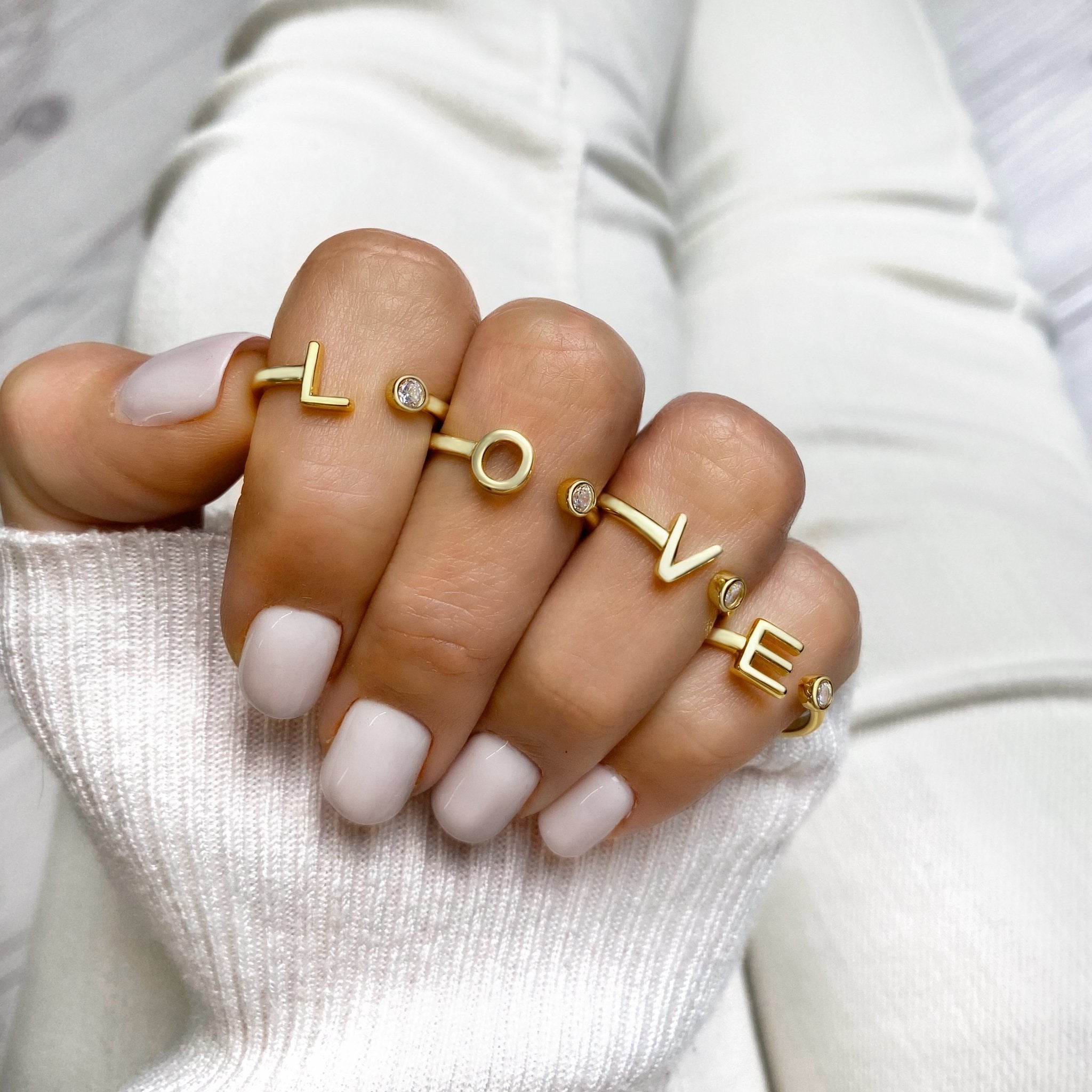 Bague "Top Lettre" - LaMaisonDesBijoux