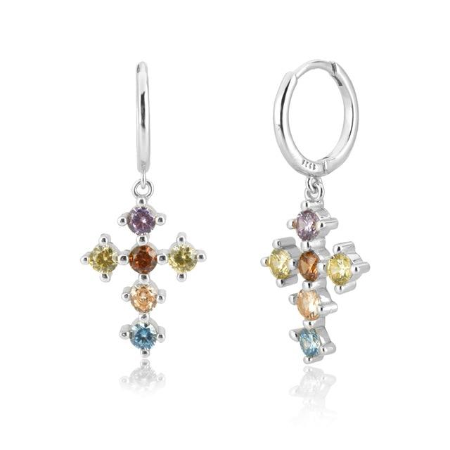 Boucles "Croix Zircones" - LaMaisonDesBijoux