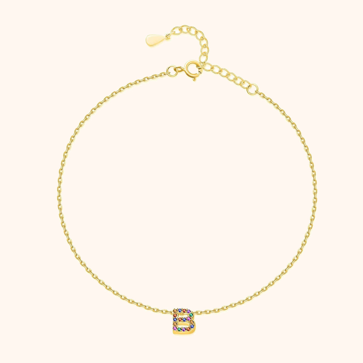Bracelet de cheville Irisé Initial - LaMaisonDesBijoux