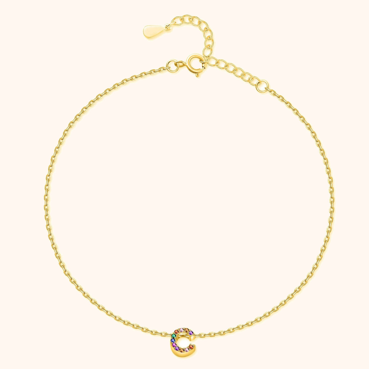 Bracelet de cheville Irisé Initial - LaMaisonDesBijoux