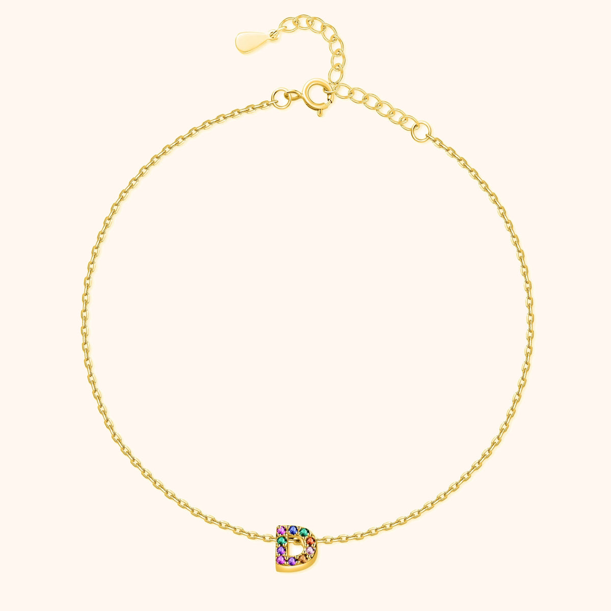 Bracelet de cheville Irisé Initial - LaMaisonDesBijoux