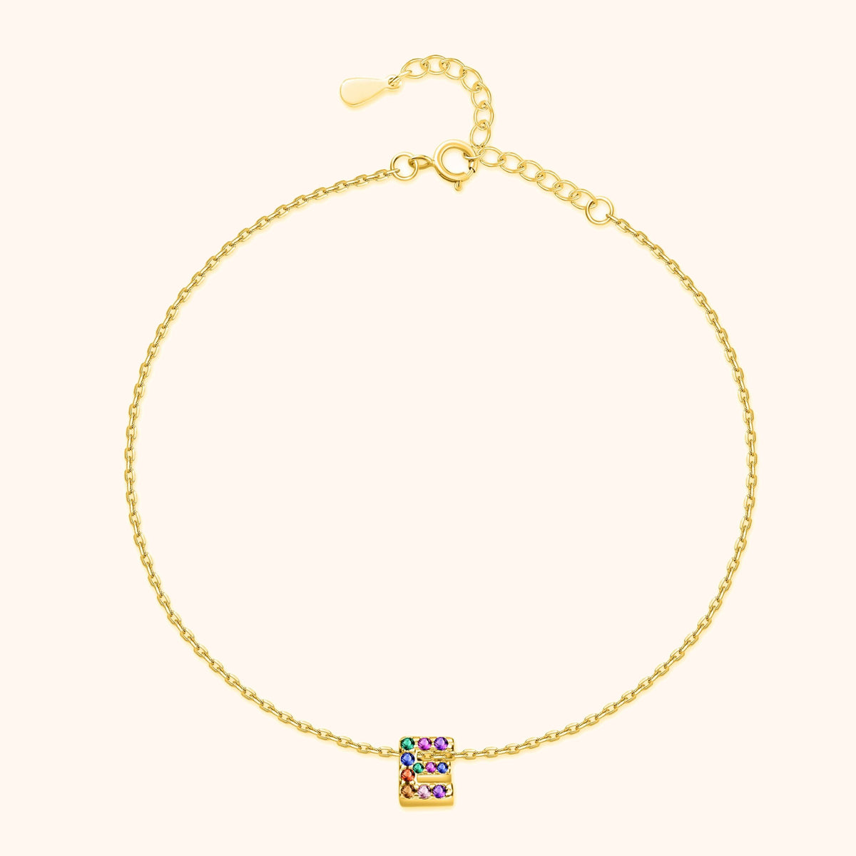 Bracelet de cheville Irisé Initial - LaMaisonDesBijoux