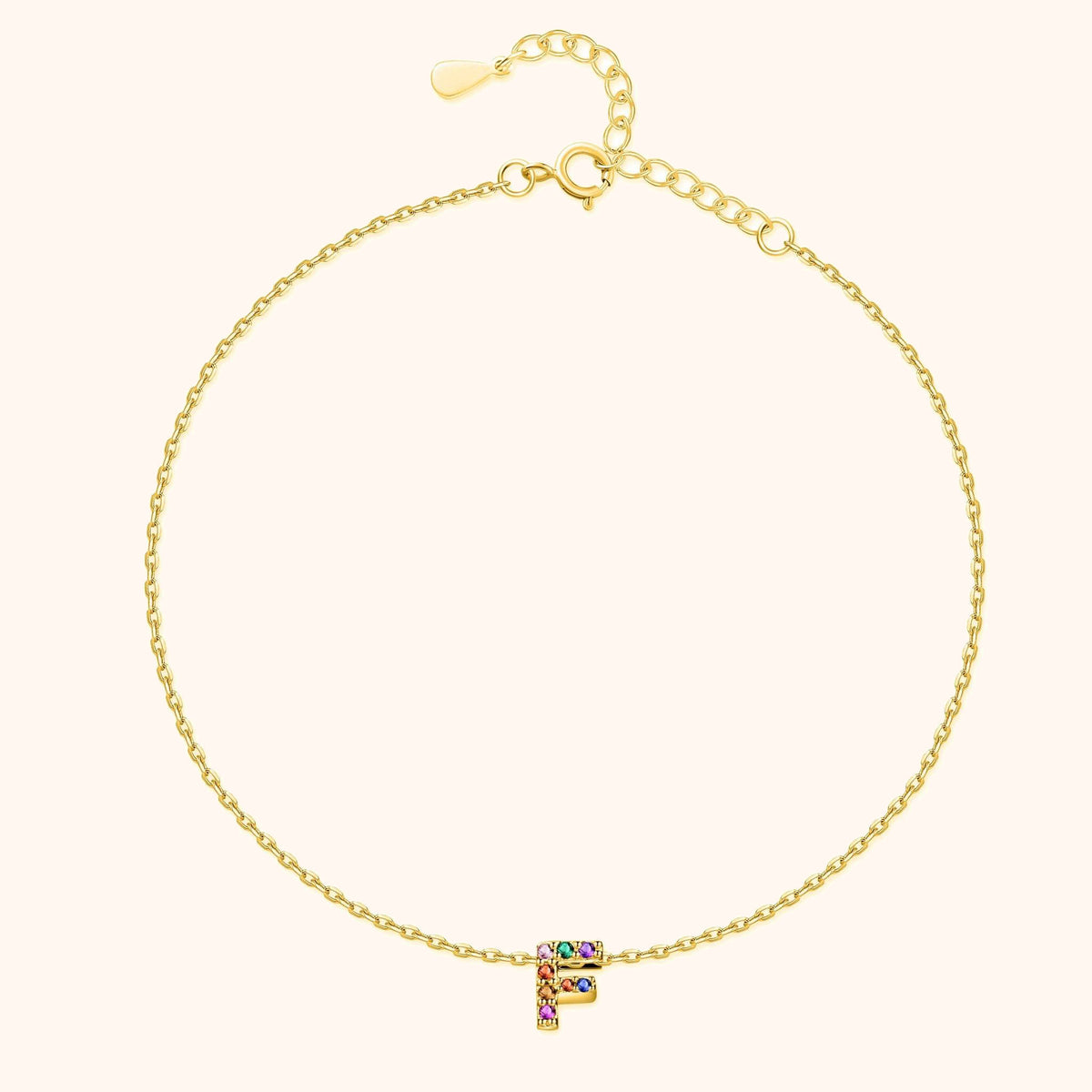 Bracelet de cheville Irisé Initial - LaMaisonDesBijoux