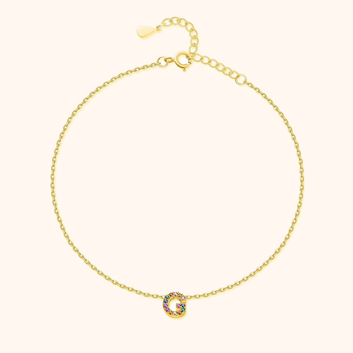 Bracelet de cheville Irisé Initial - LaMaisonDesBijoux