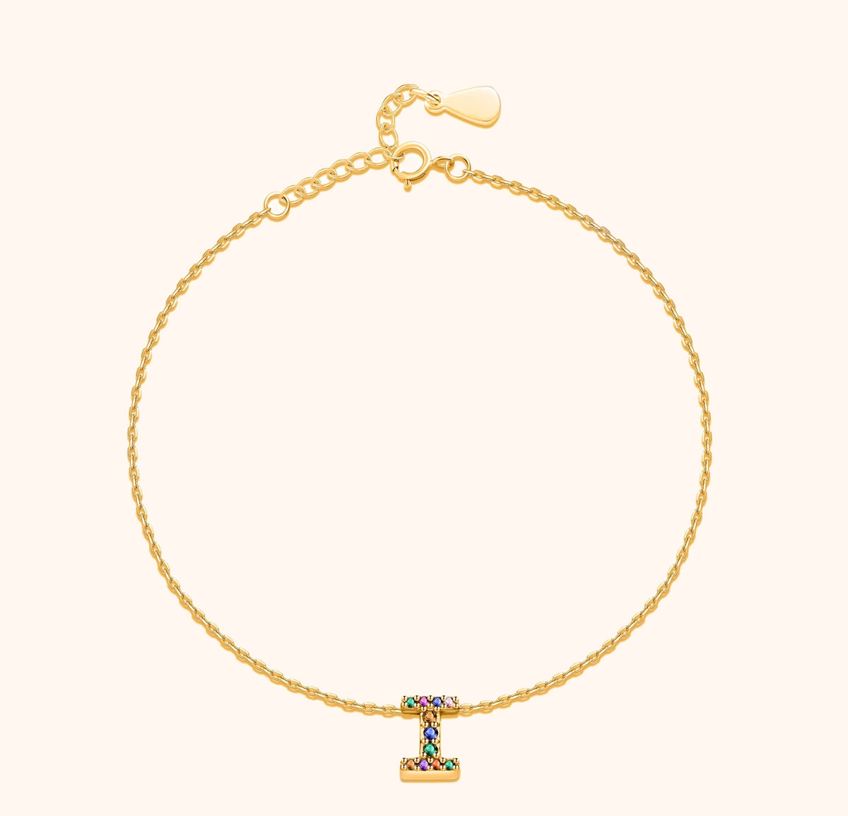 Bracelet de cheville Irisé Initial - LaMaisonDesBijoux