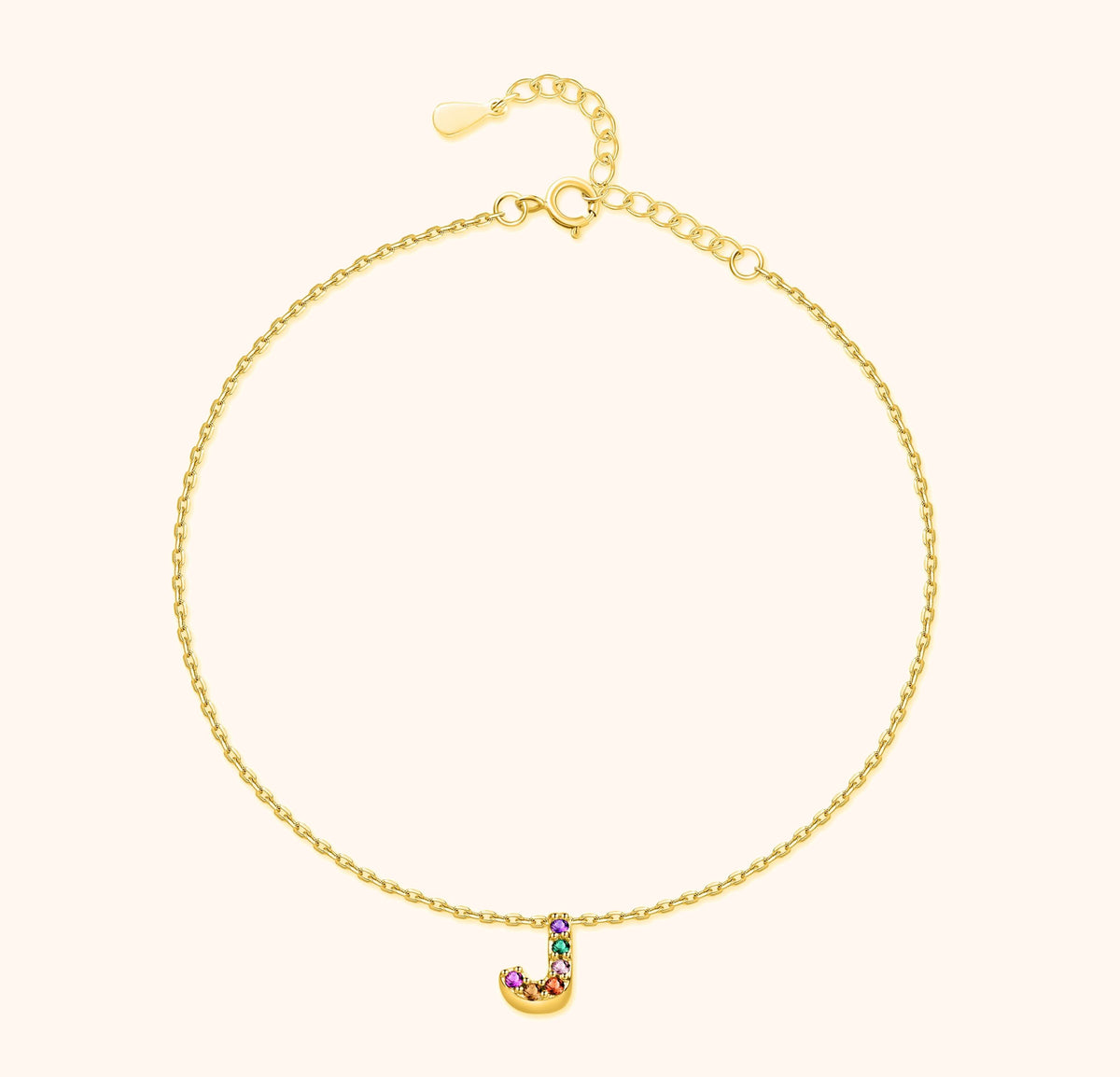 Bracelet de cheville Irisé Initial - LaMaisonDesBijoux