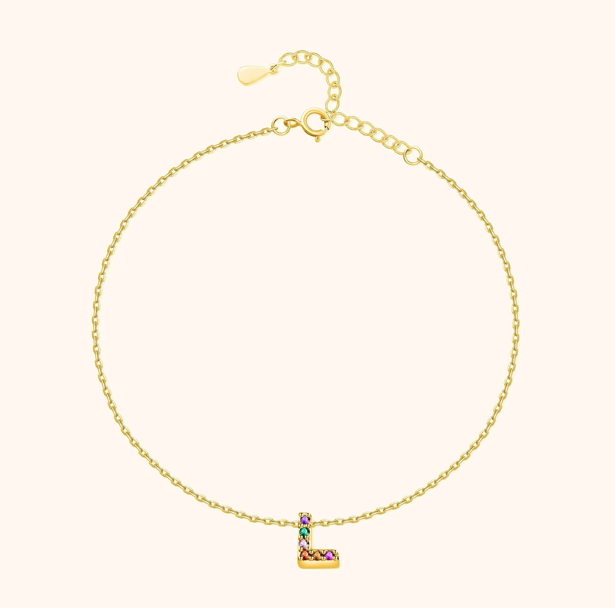 Bracelet de cheville Irisé Initial - LaMaisonDesBijoux