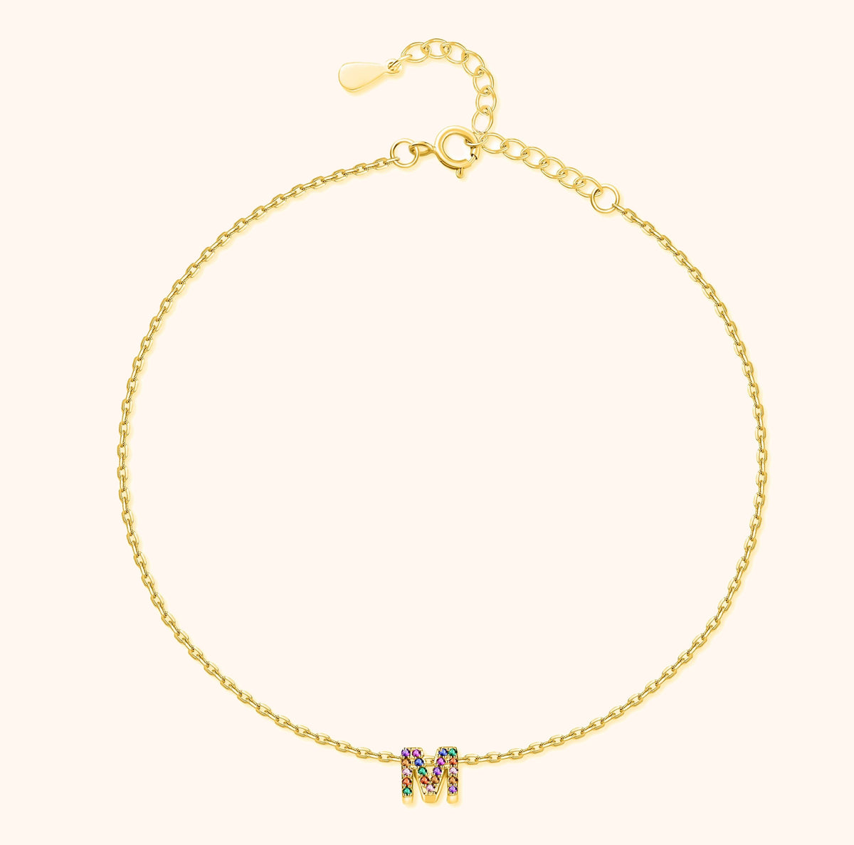 Bracelet de cheville Irisé Initial - LaMaisonDesBijoux