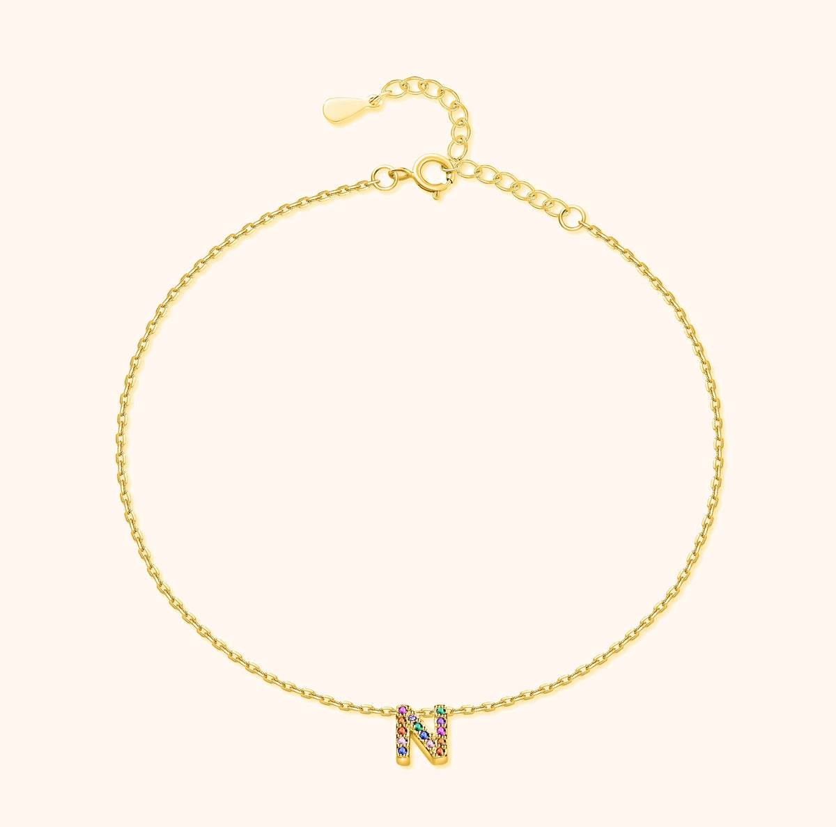 Bracelet de cheville Irisé Initial - LaMaisonDesBijoux