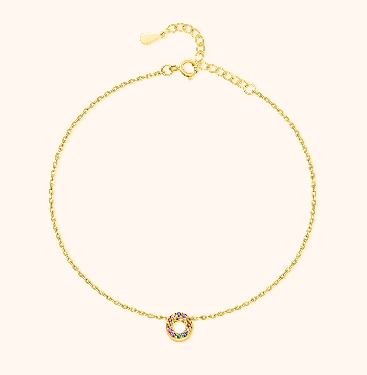 Bracelet de cheville Irisé Initial - LaMaisonDesBijoux