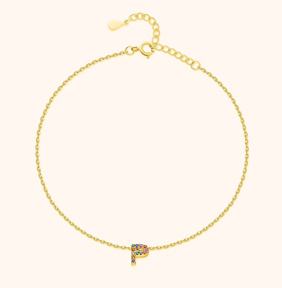 Bracelet de cheville Irisé Initial - LaMaisonDesBijoux