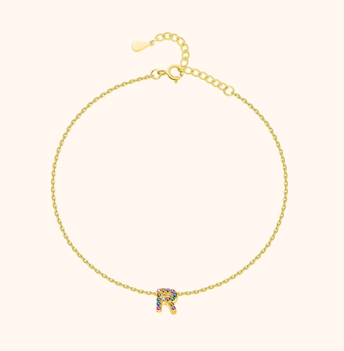 Bracelet de cheville Irisé Initial - LaMaisonDesBijoux