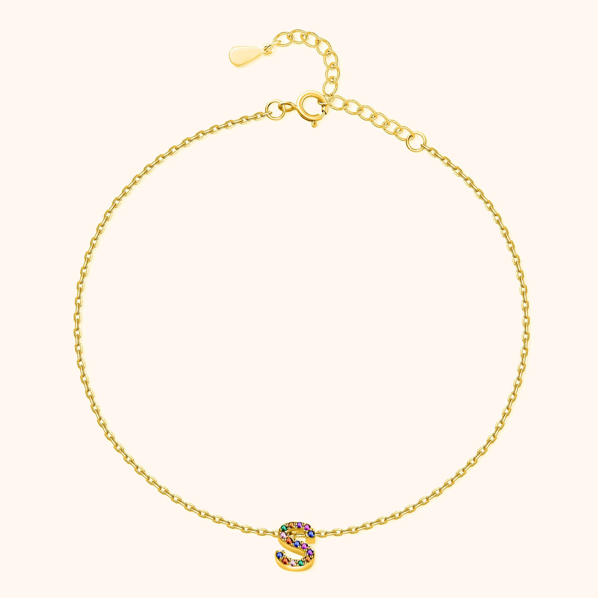 Bracelet de cheville Irisé Initial - LaMaisonDesBijoux