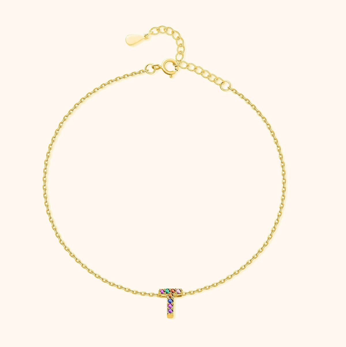 Bracelet de cheville Irisé Initial - LaMaisonDesBijoux