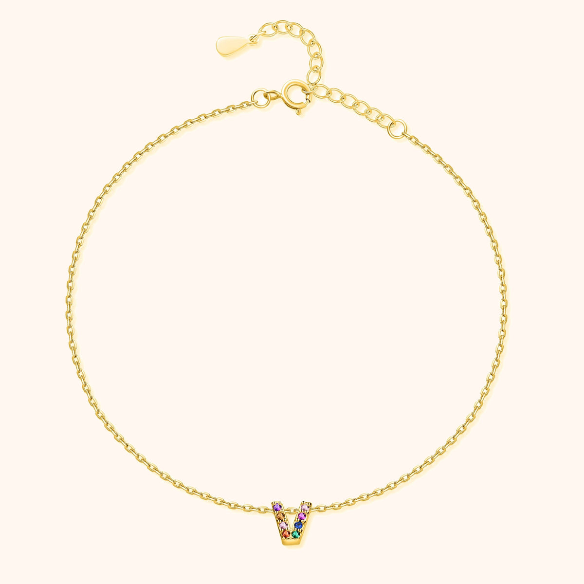 Bracelet de cheville Irisé Initial - LaMaisonDesBijoux