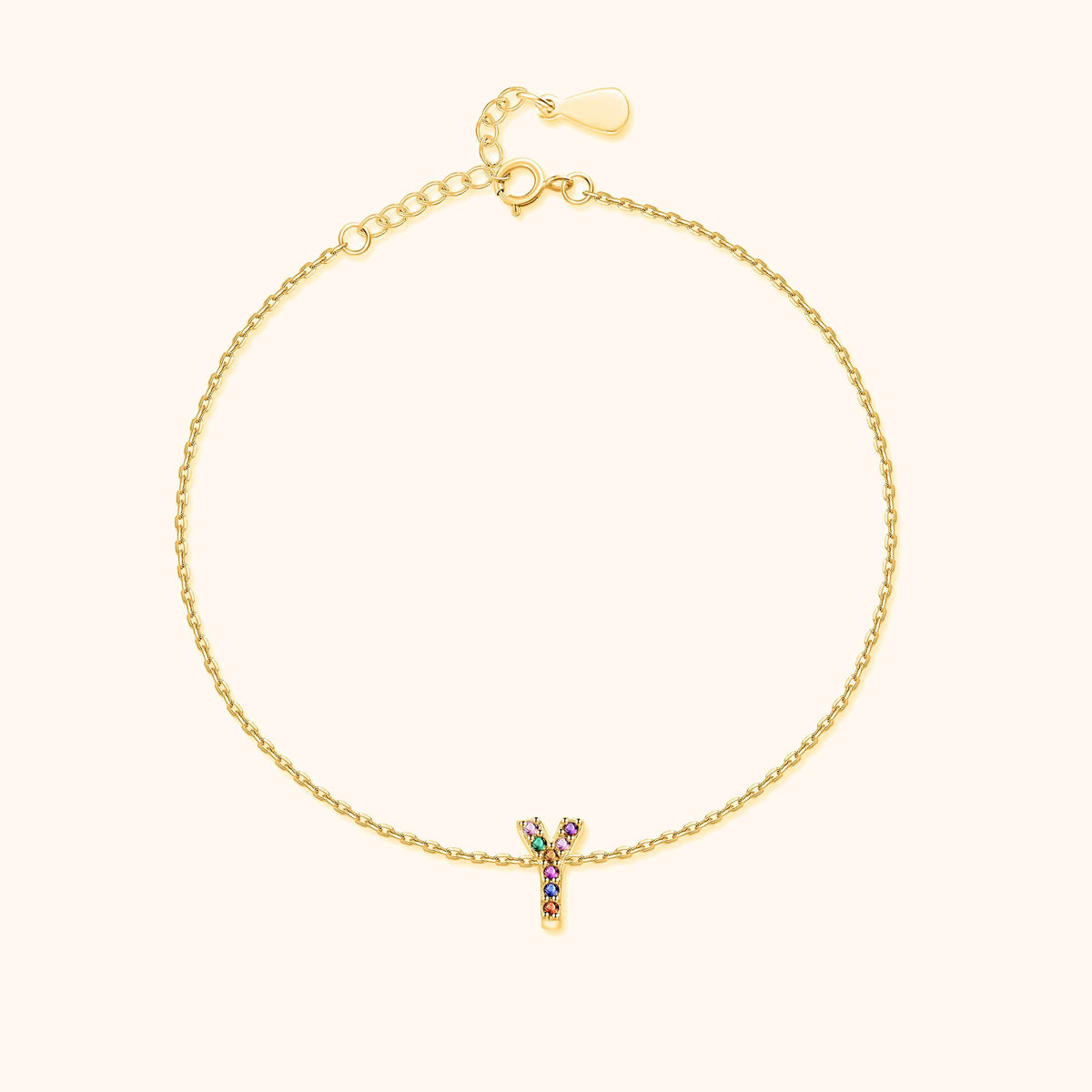 Bracelet de cheville Irisé Initial - LaMaisonDesBijoux