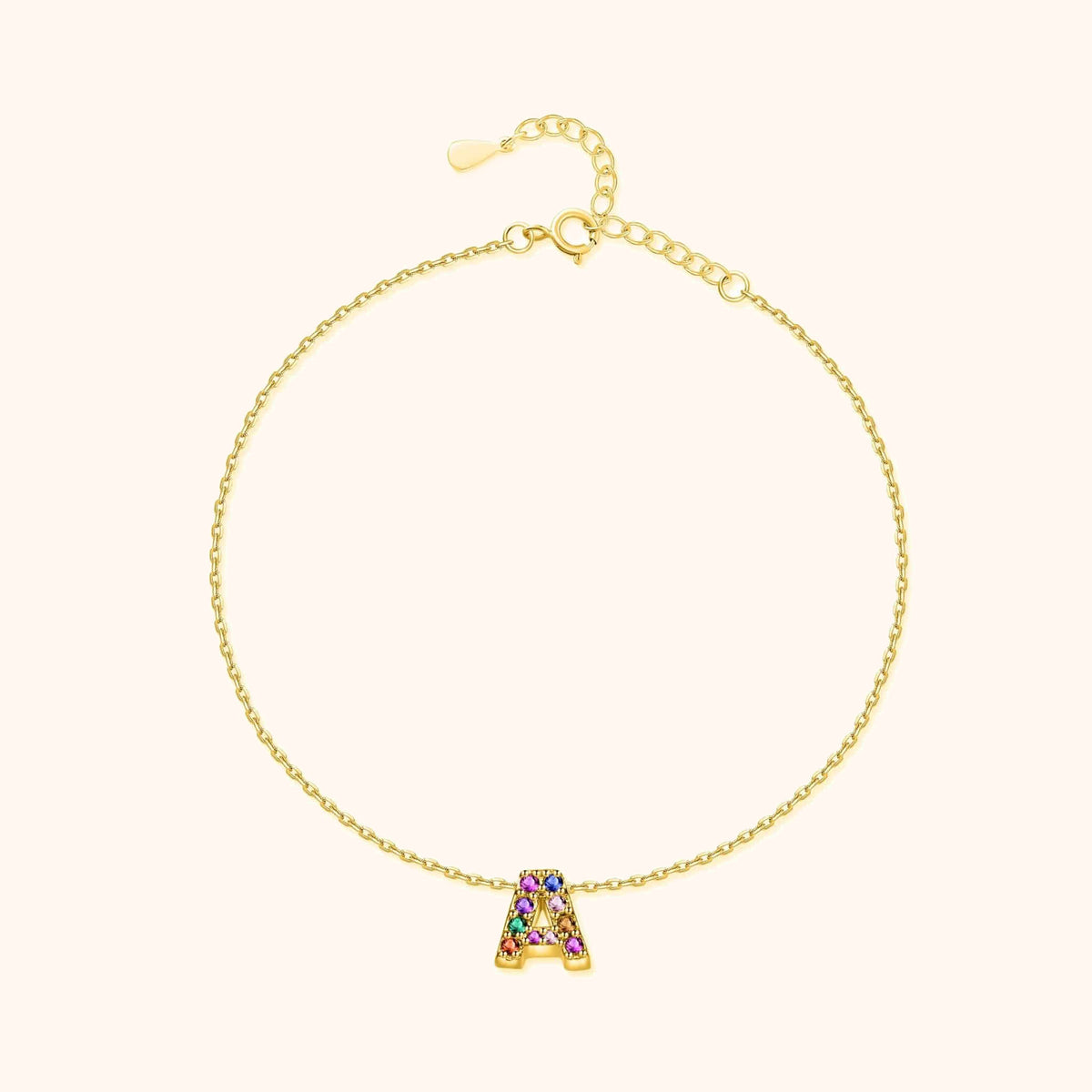 Bracelet de cheville Irisé Initial - LaMaisonDesBijoux