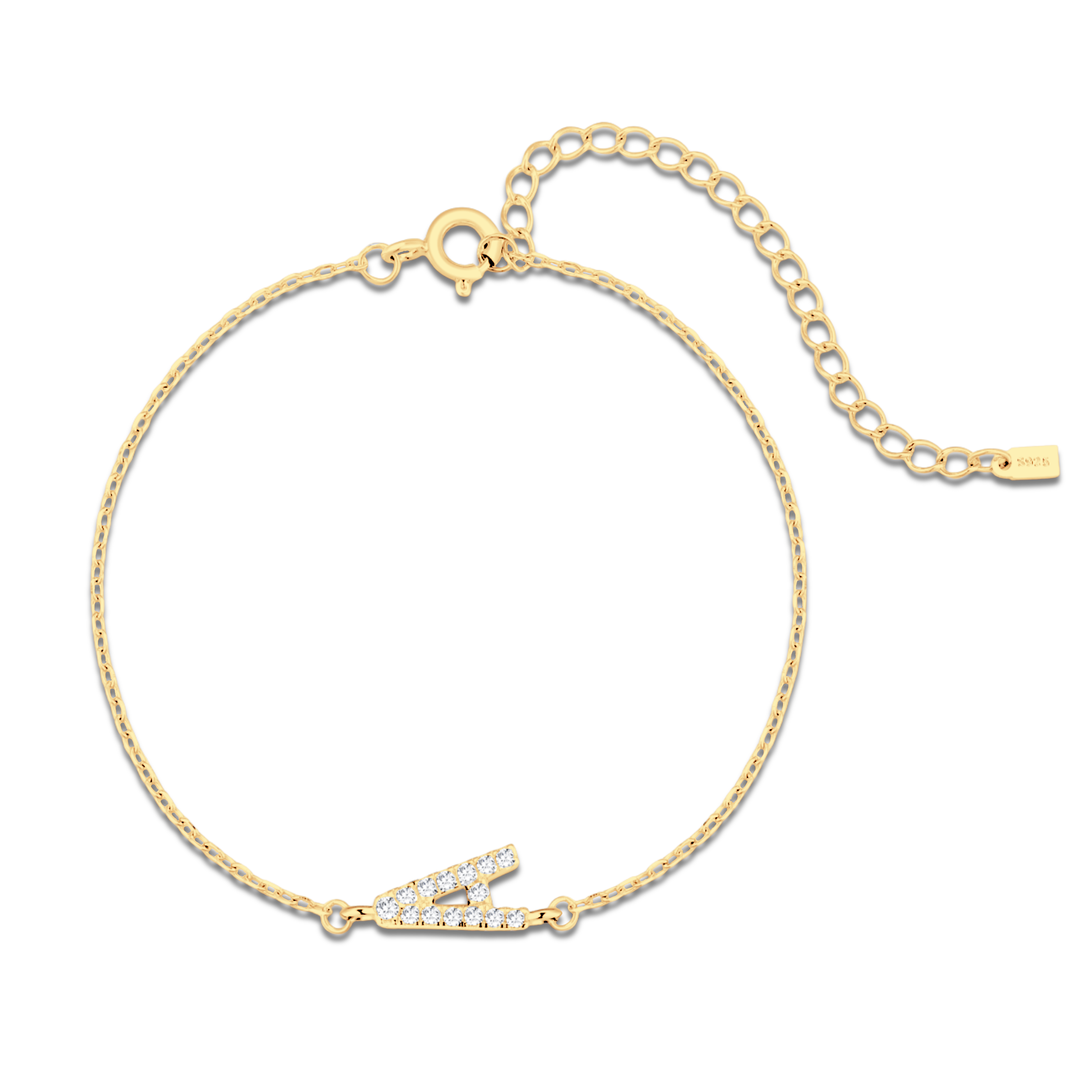 Armband mit glänzenden Buchstaben Alpha