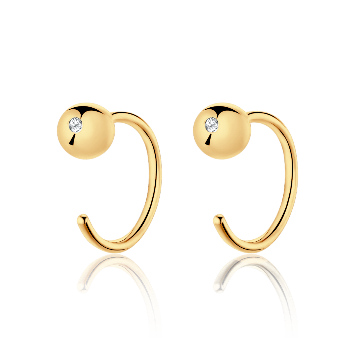Boucles d'oreilles Demi-anneau Boule