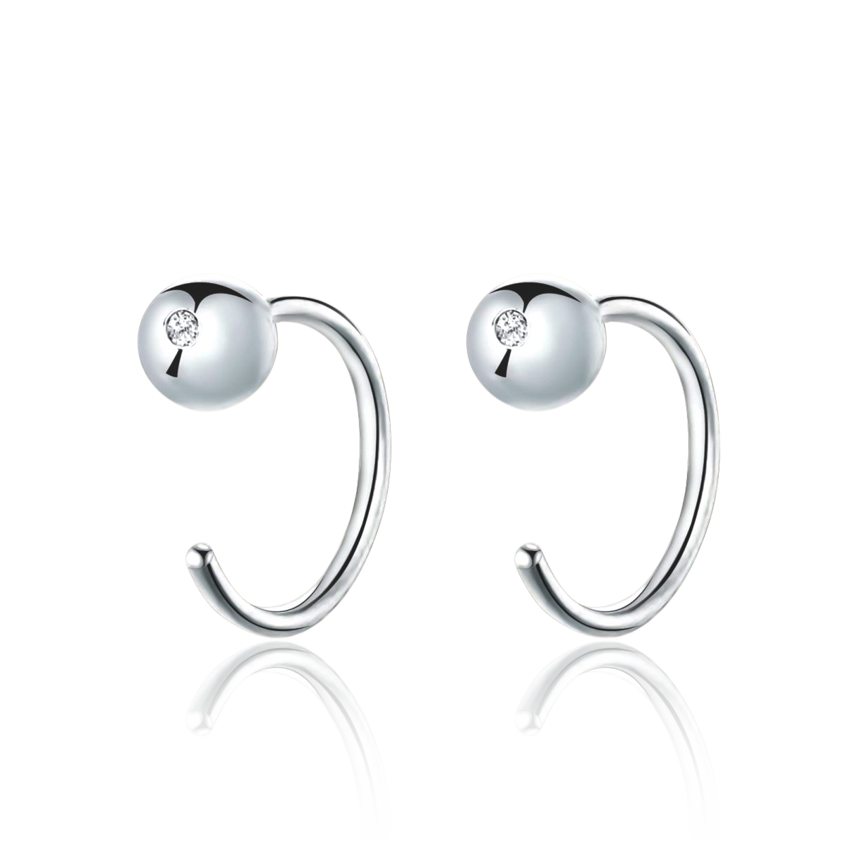 Boucles d'oreilles Demi-anneau Boule - LaMaisonDesBijoux