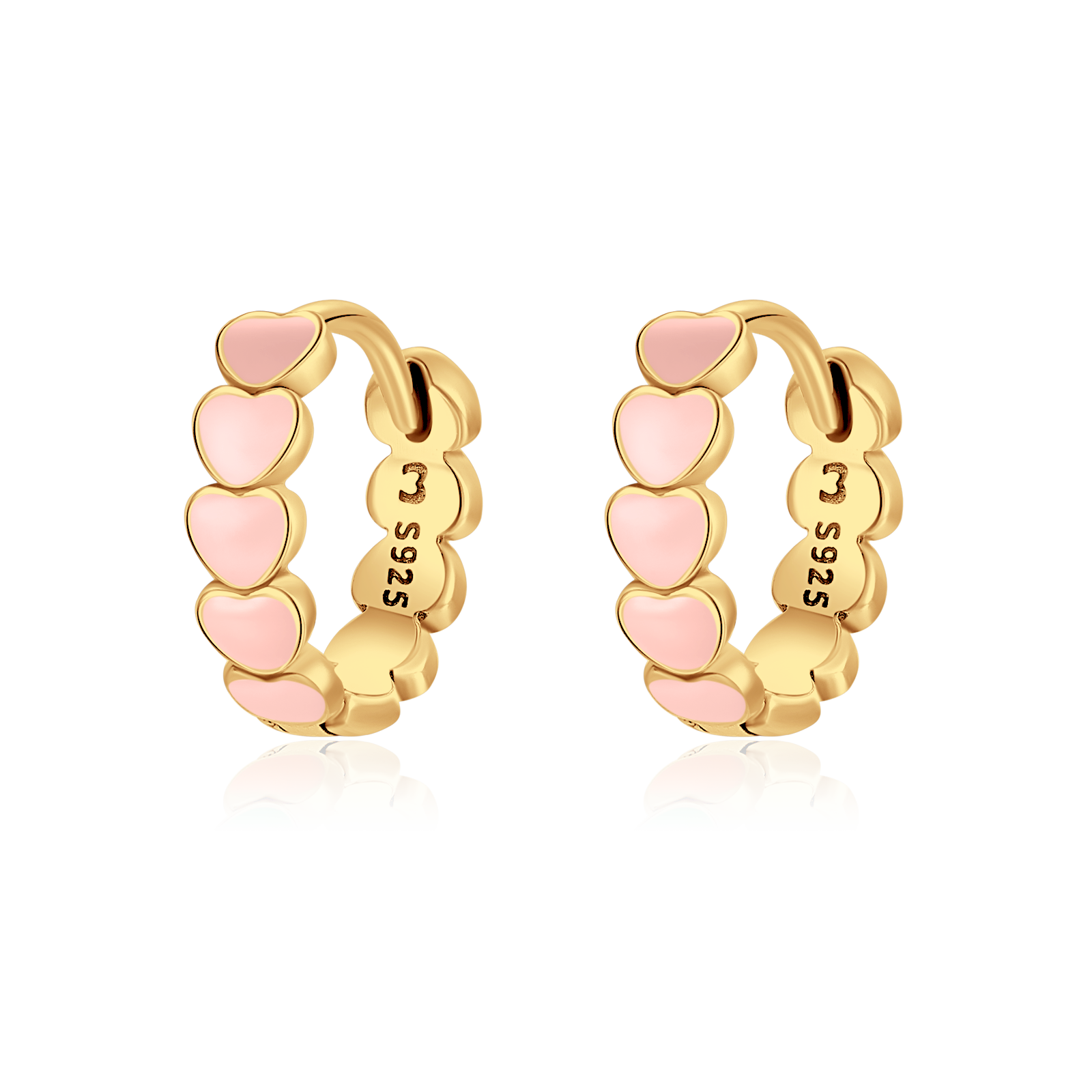 Boucles d'oreilles Cœurs Roses