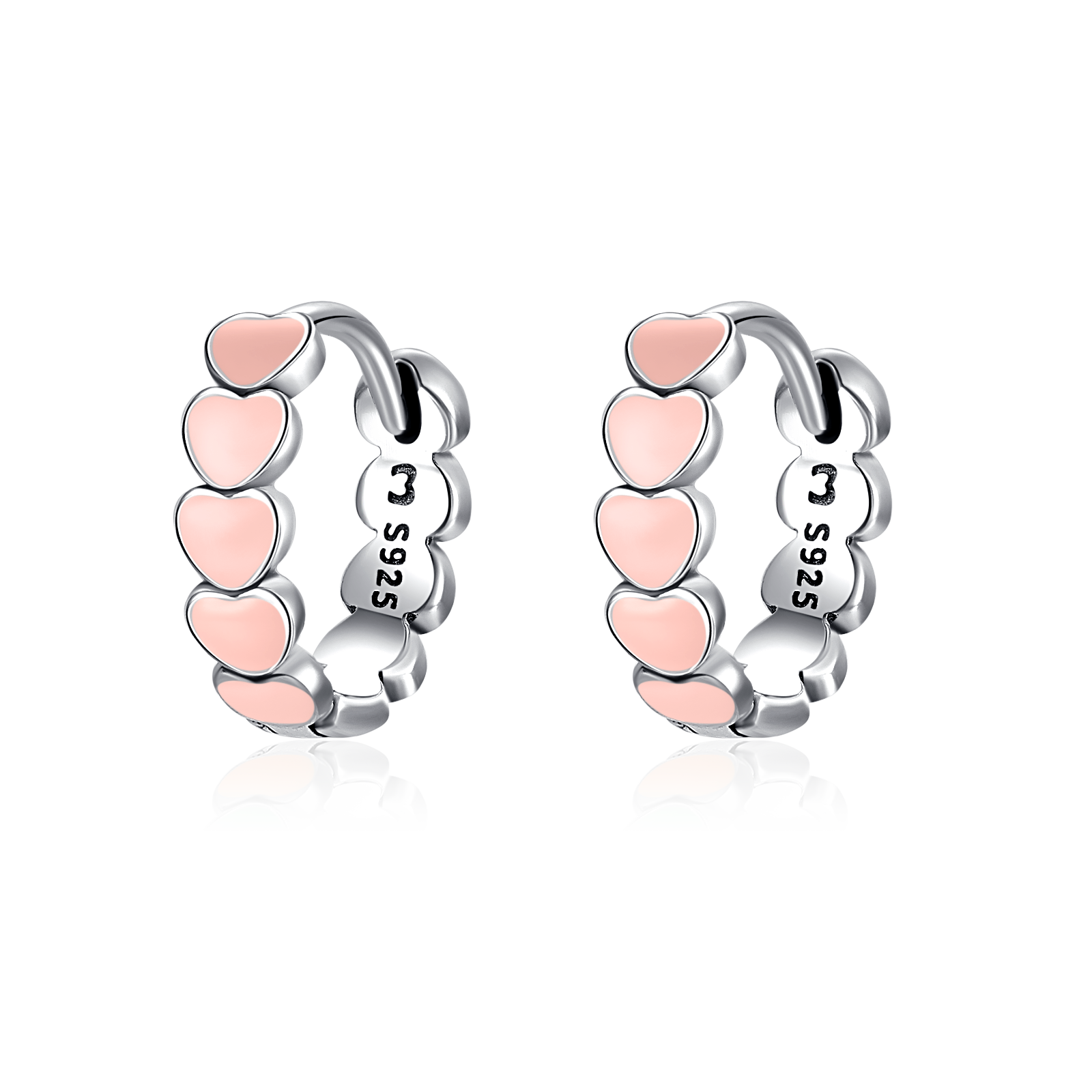 Boucles d'oreilles Cœurs Roses