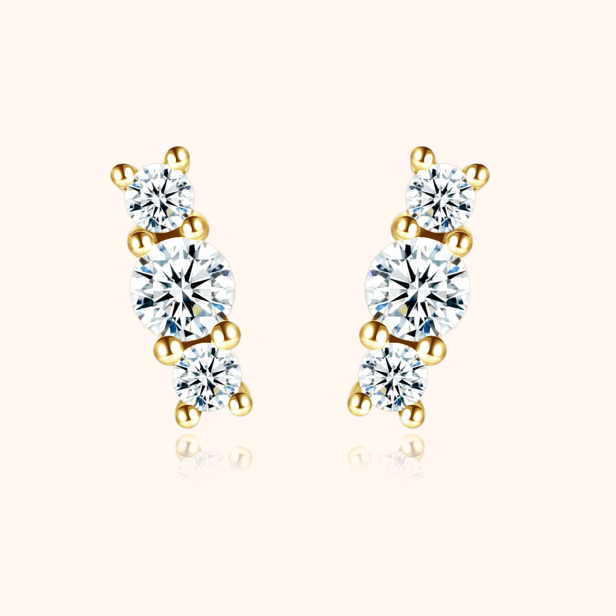 Boucles "Triple Zircone"