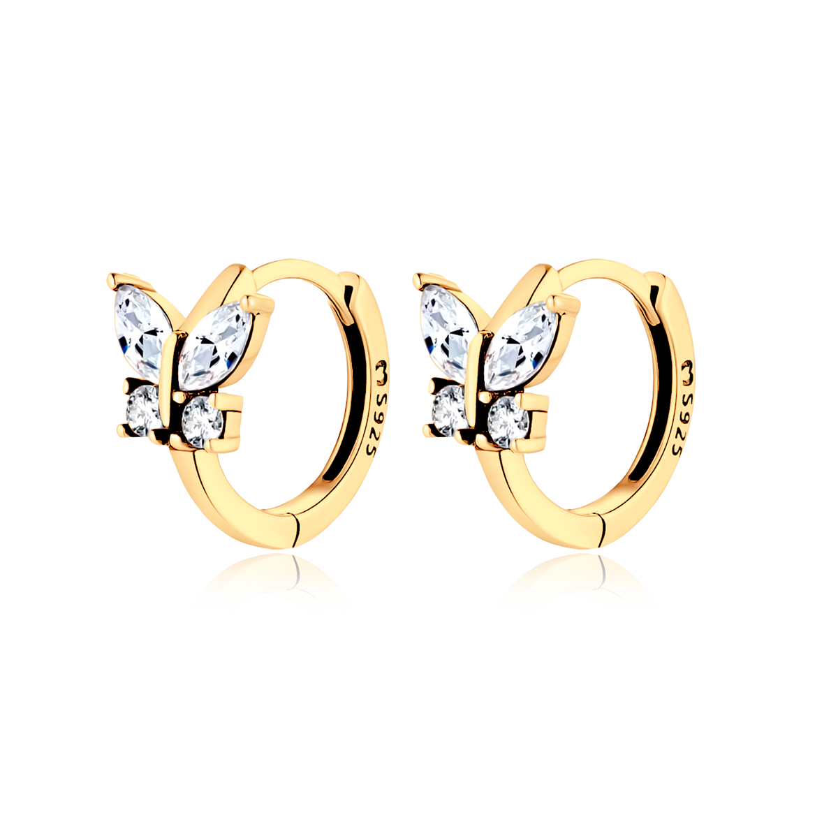 Boucles d'oreilles Papillon Cristal - LaMaisonDesBijoux