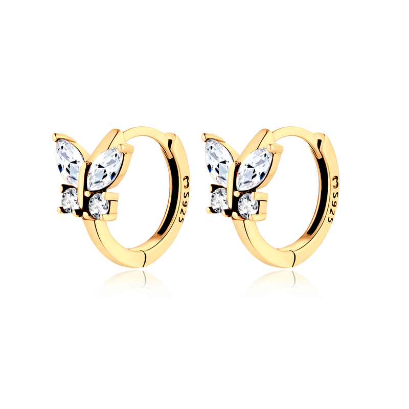 Boucles d'oreilles Papillon Cristal - LaMaisonDesBijoux