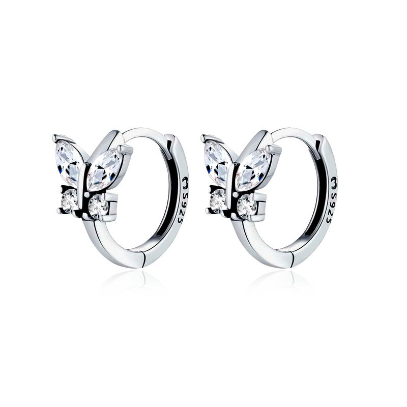 Boucles d'oreilles Papillon Cristal - LaMaisonDesBijoux