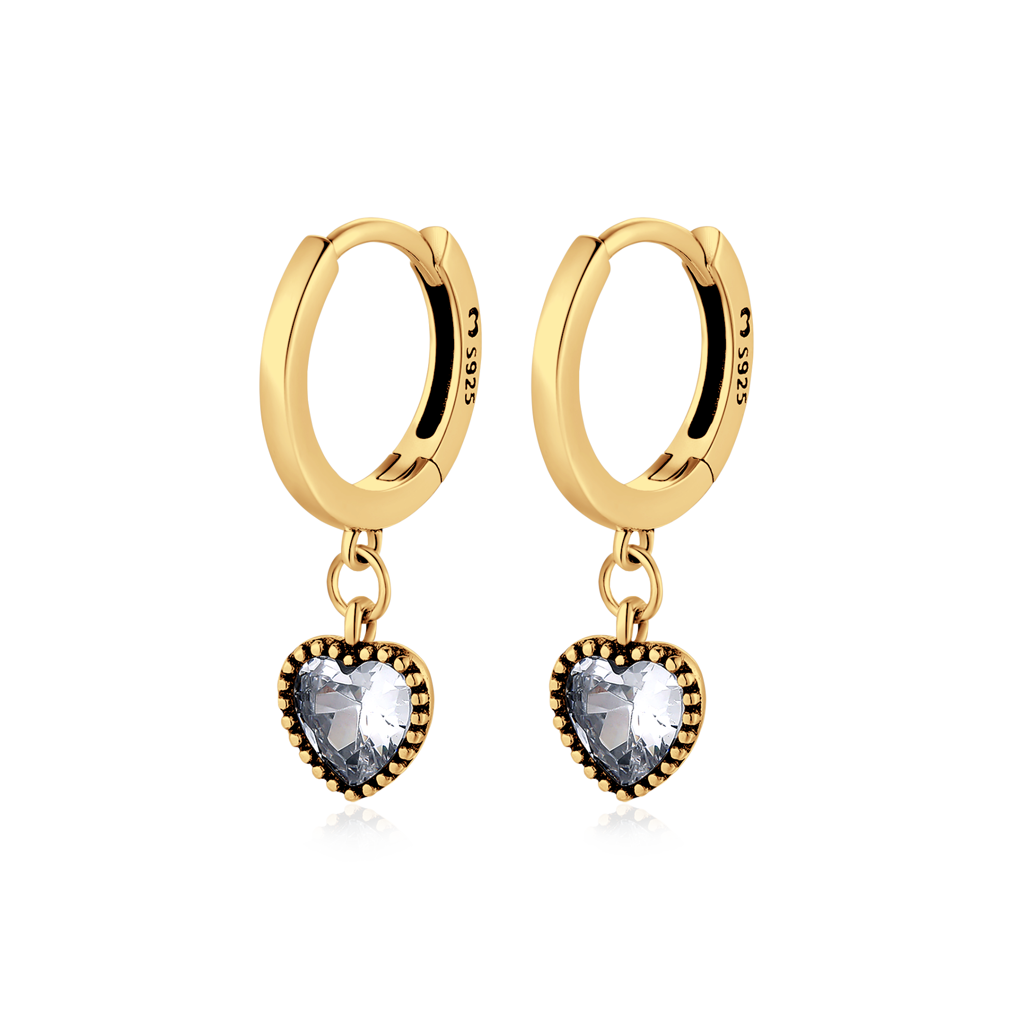 Boucles d'oreilles Cœurs Cristal - LaMaisonDesBijoux