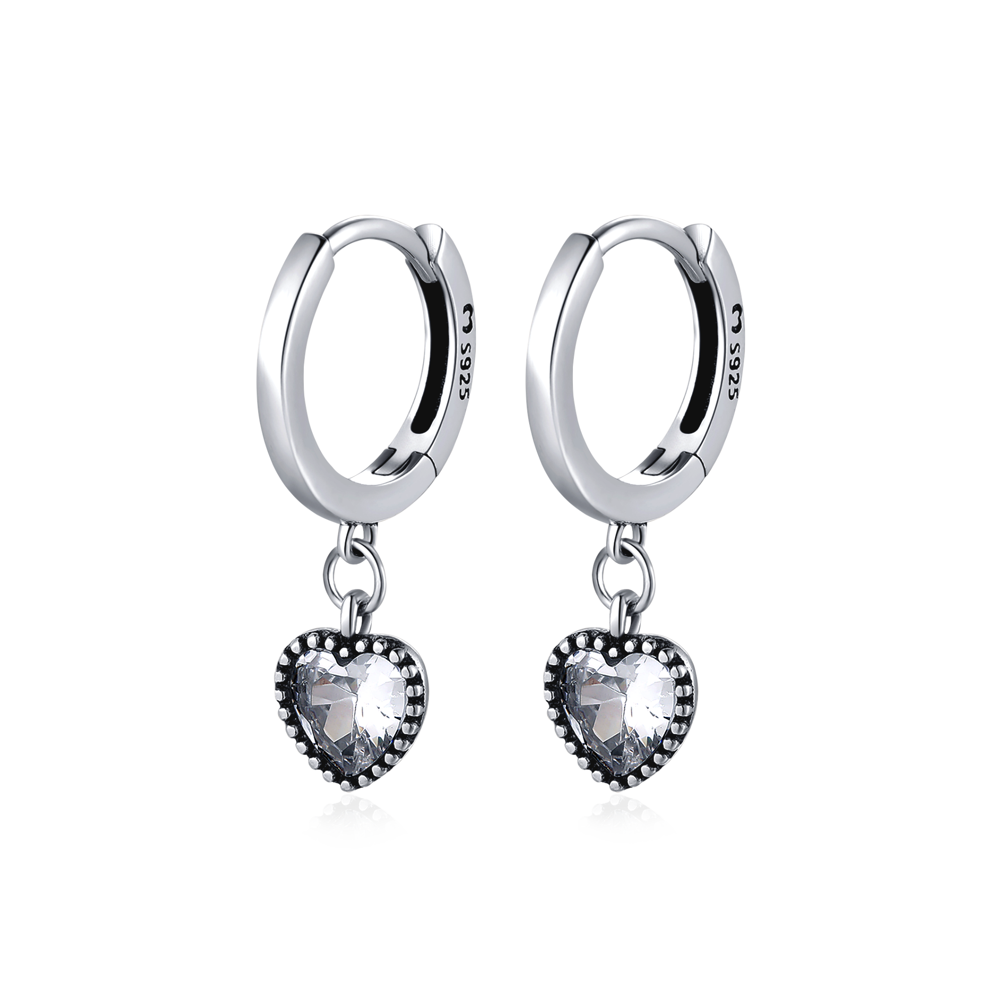 Boucles d'oreilles Cœurs Cristal - LaMaisonDesBijoux