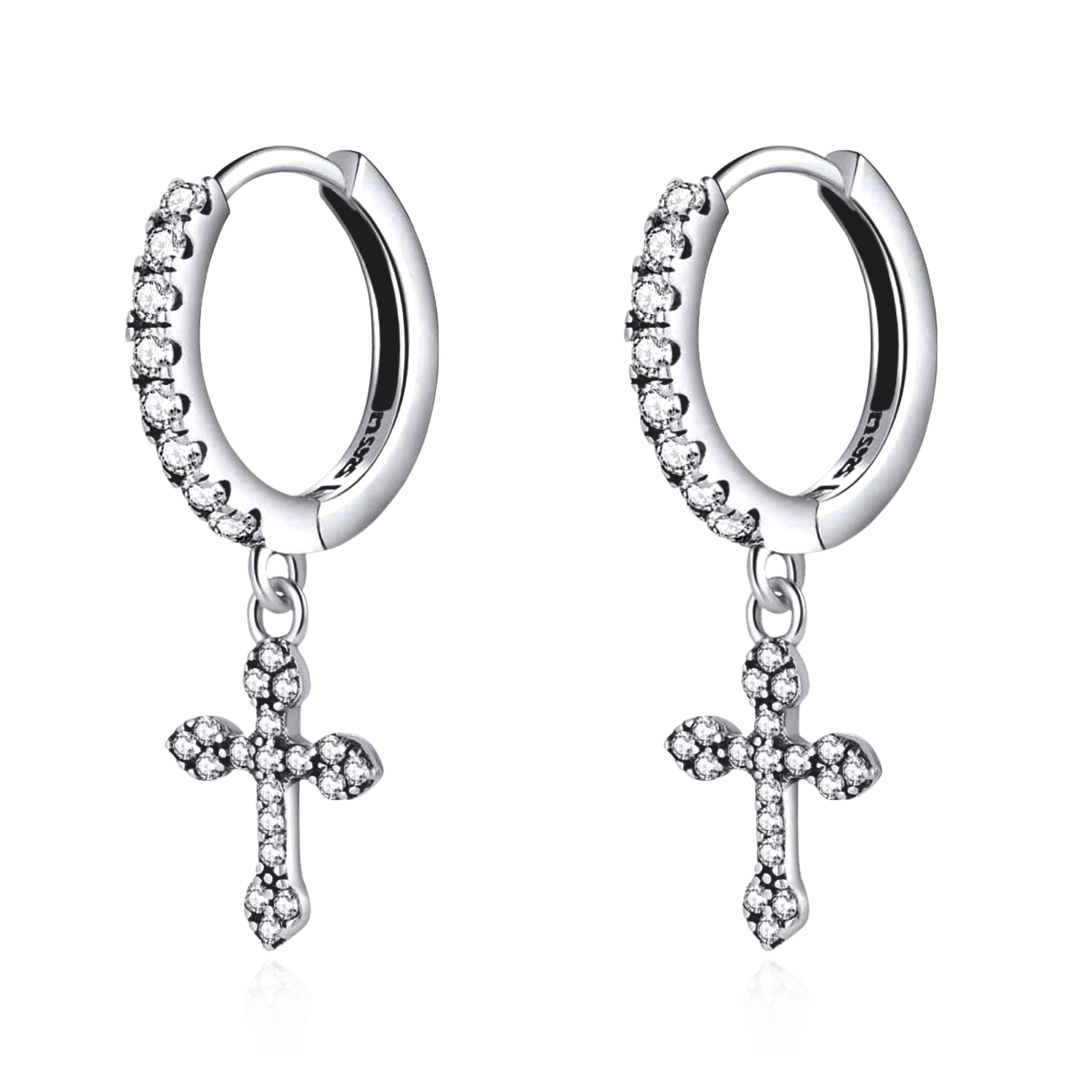 Boucles d'oreilles Croix Gothique
