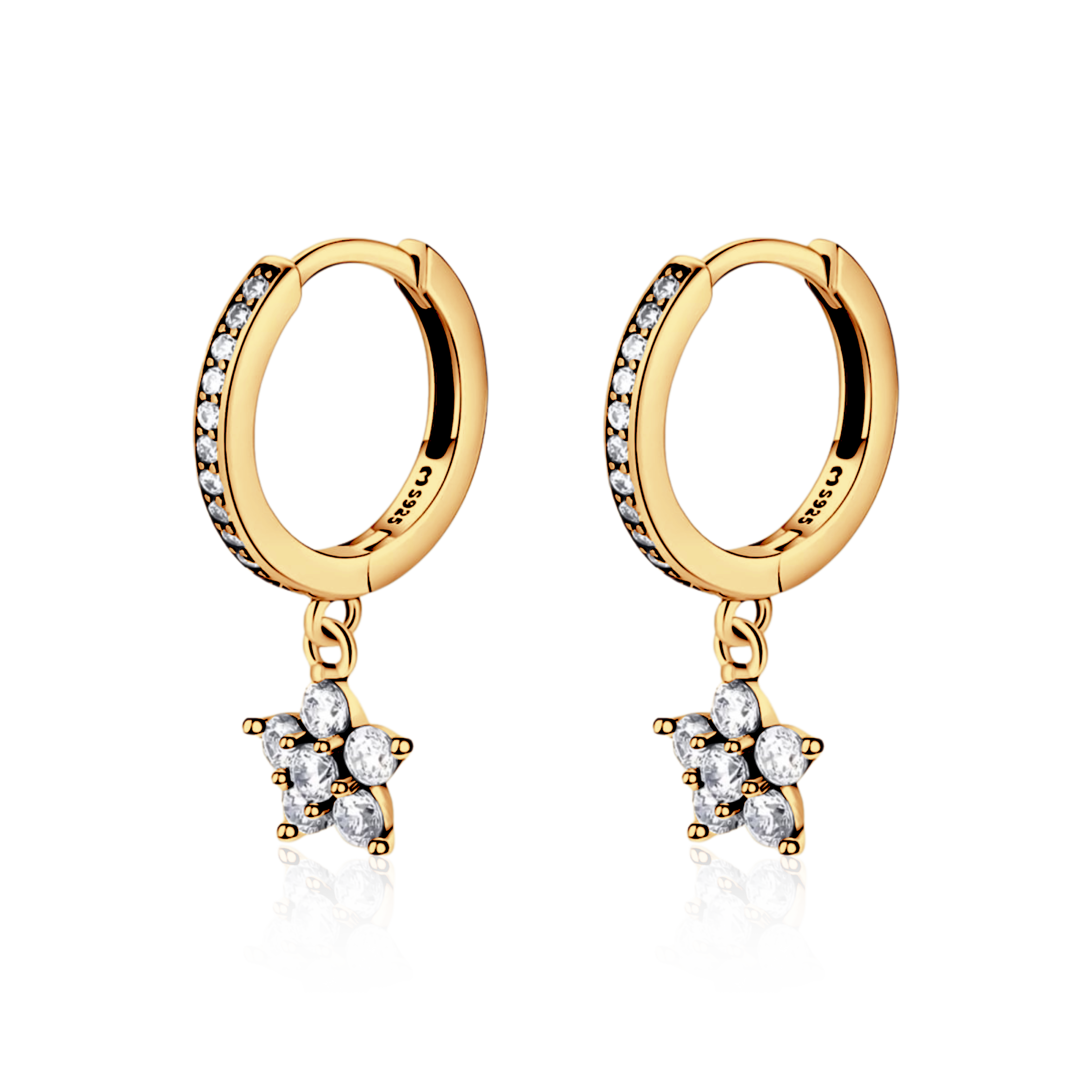 Boucles d'oreilles Petite Fleur Brillante