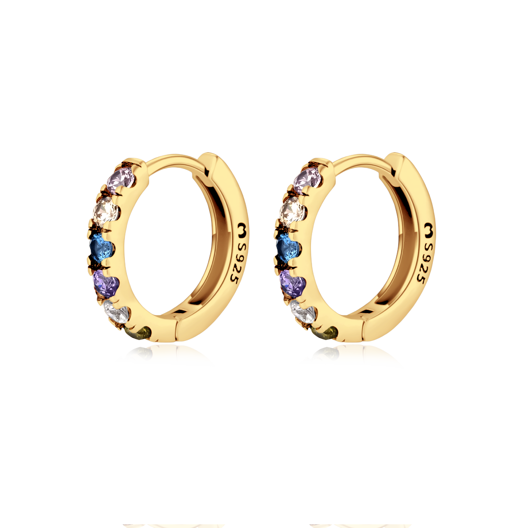 Boucles d'oreilles Zircones Colorées - LaMaisonDesBijoux