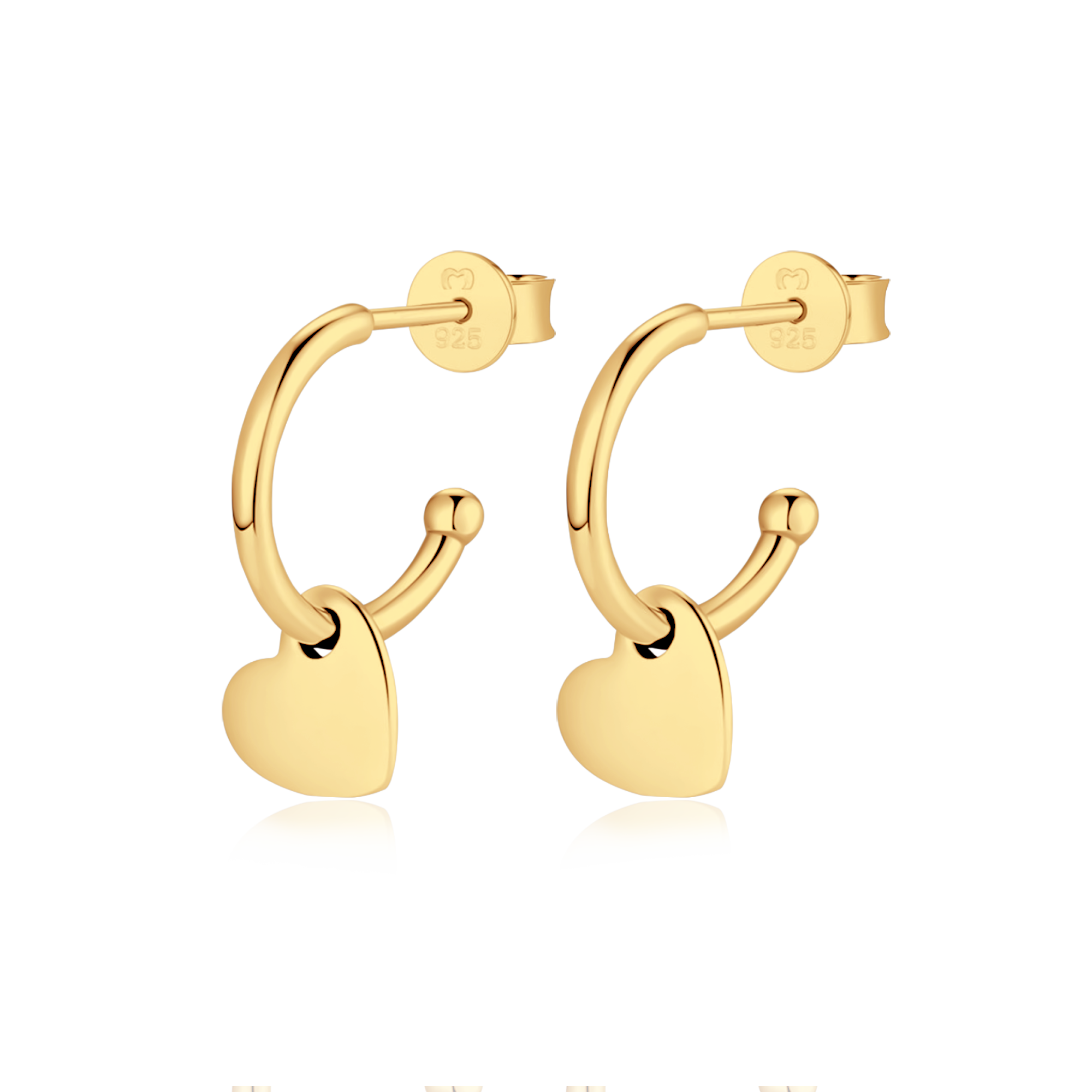 Boucles d'oreilles Demi-anneau Cœurs