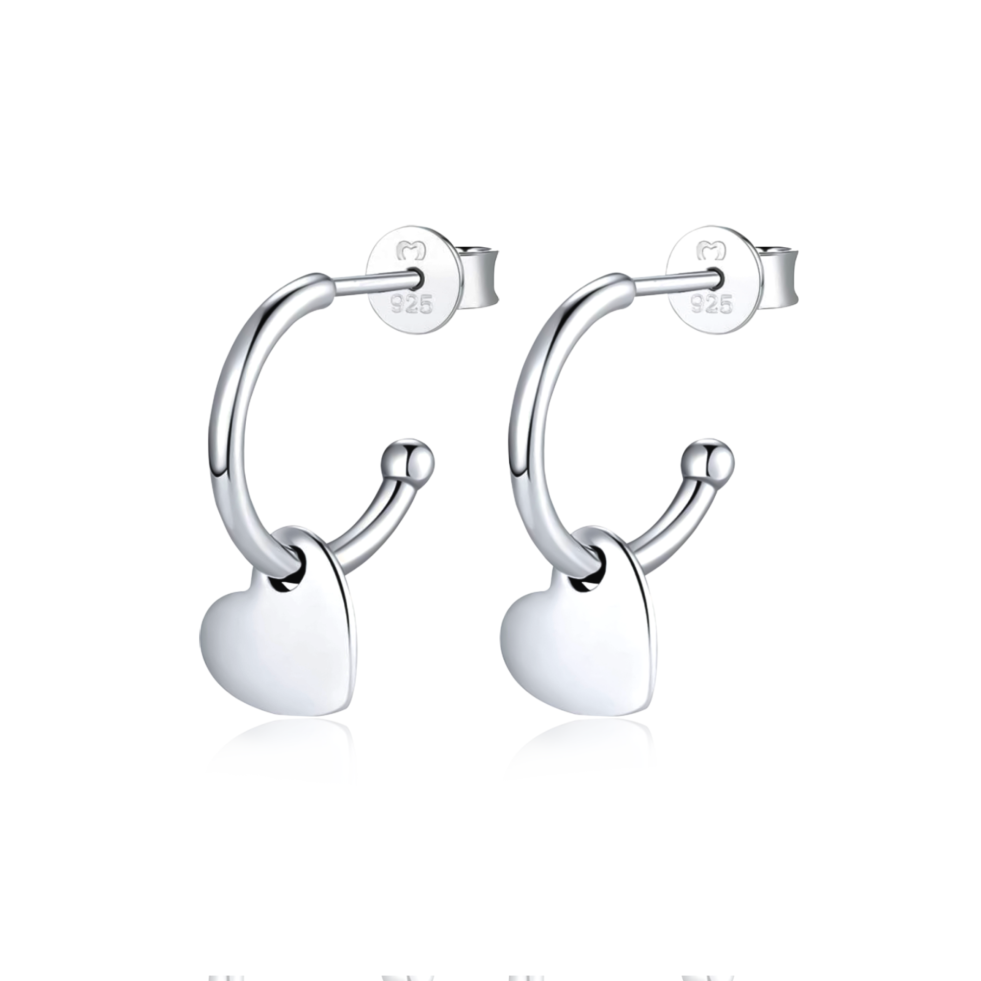 Boucles d'oreilles Demi-anneau Cœurs