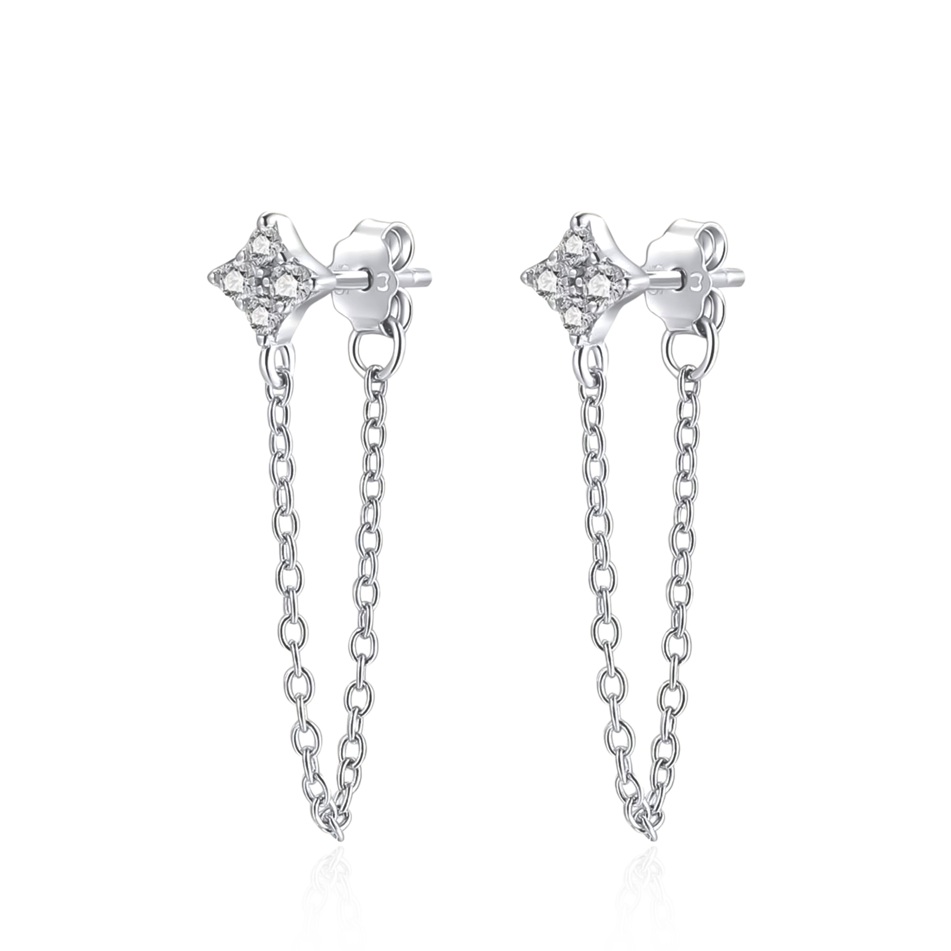 Boucles d'oreilles Chaîne Gemme