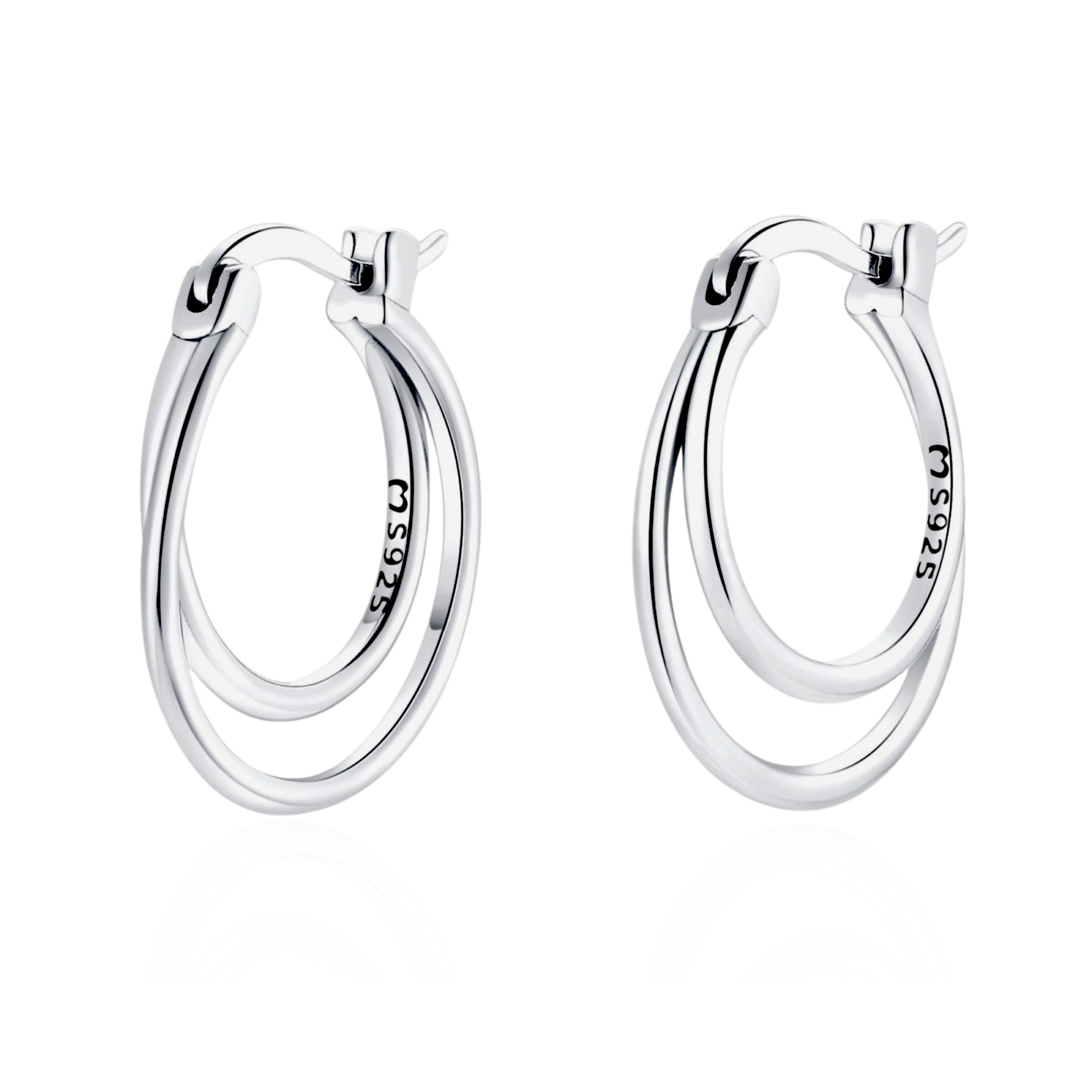 Doppelring-Ohrringe