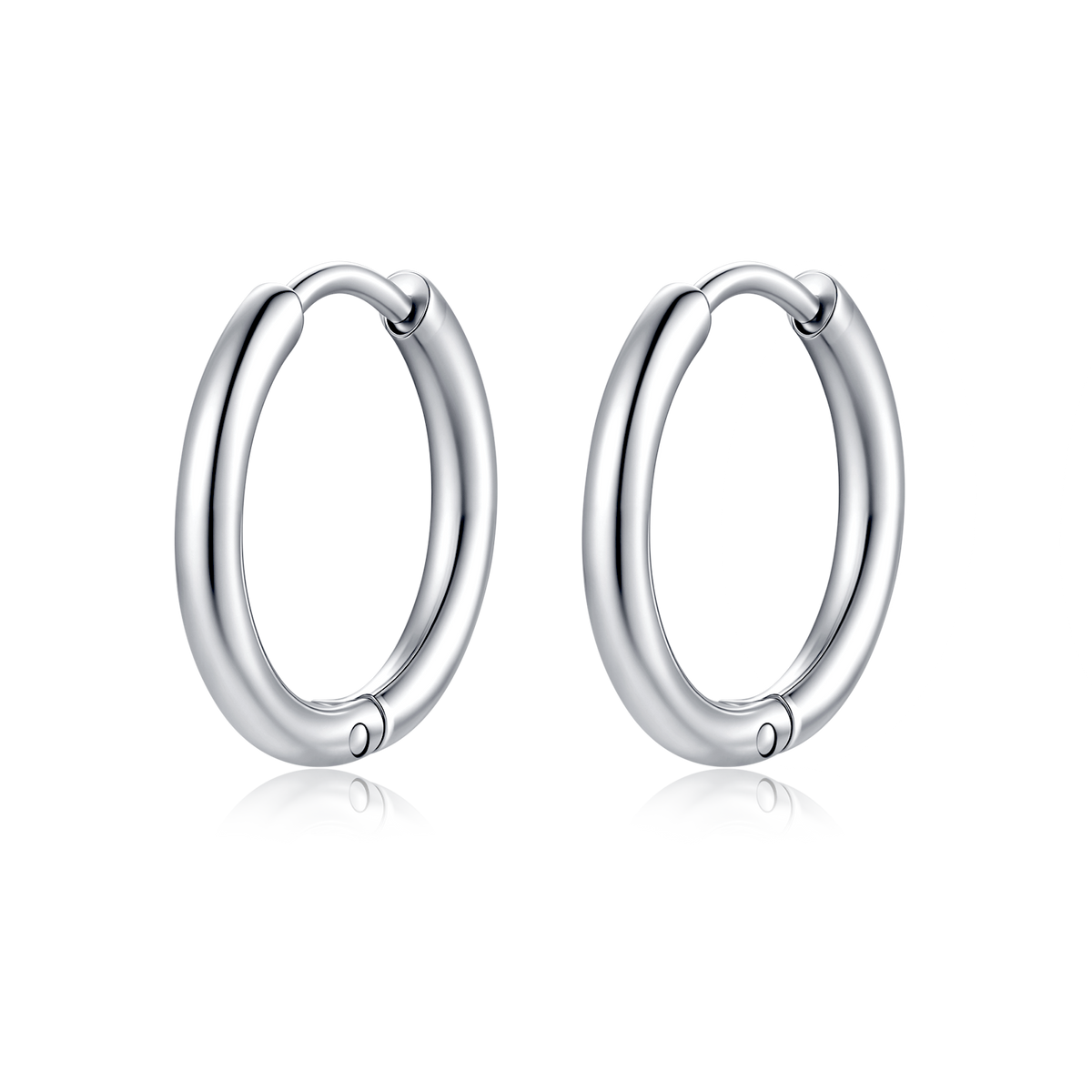 Boucles d'oreilles Rond Acier - LaMaisonDesBijoux