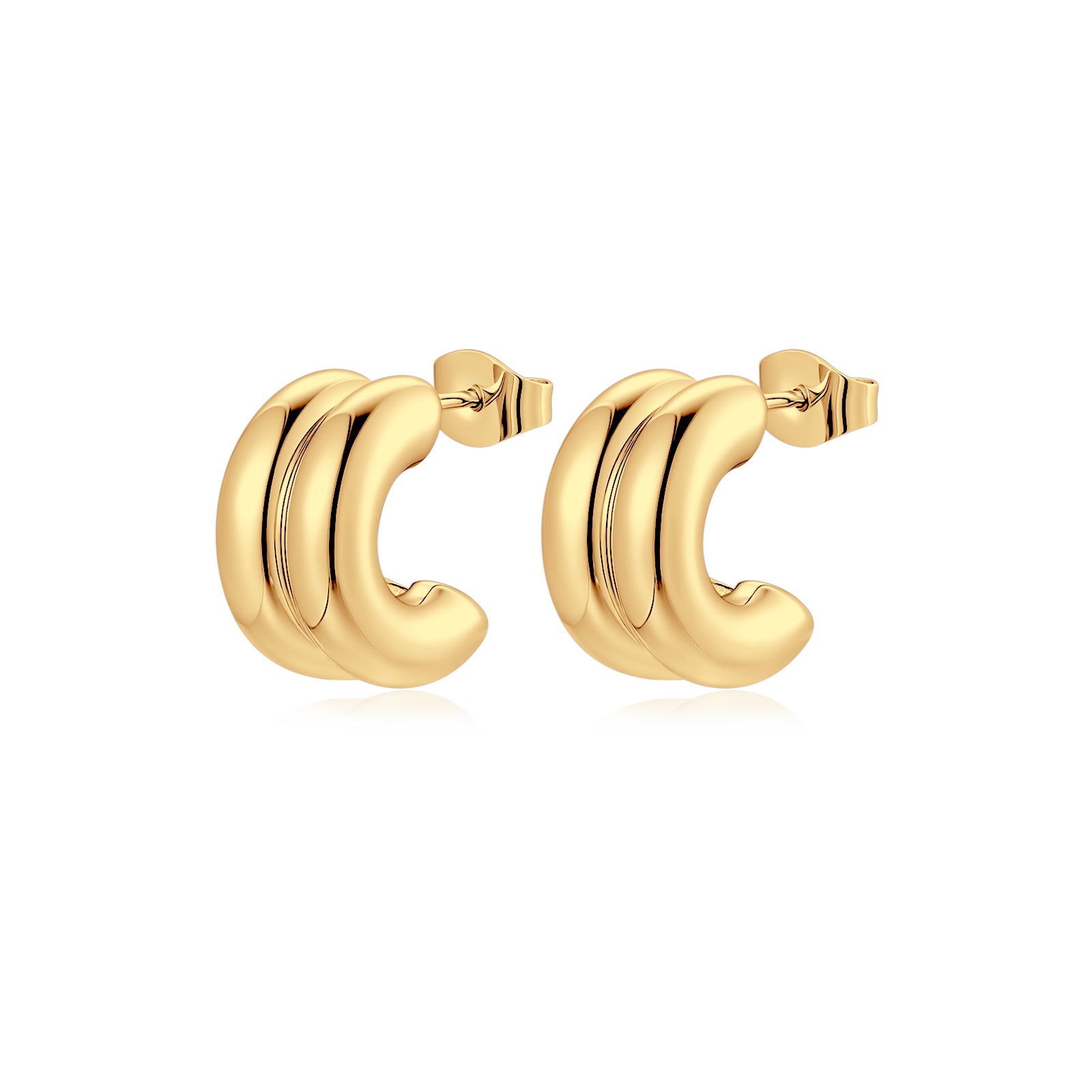 Boucles d'oreilles Demi-anneau Arashi - LaMaisonDesBijoux