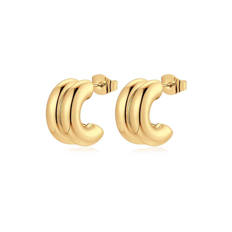 Boucles d'oreilles Demi-anneau Arashi - LaMaisonDesBijoux
