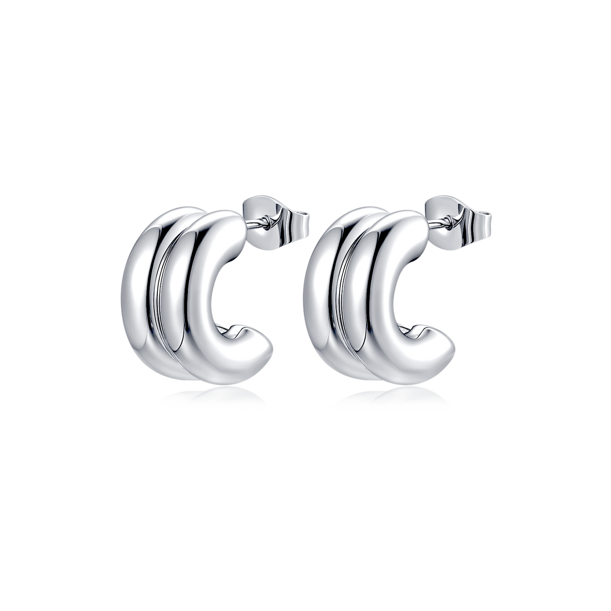 Boucles d'oreilles Demi-anneau Arashi - LaMaisonDesBijoux
