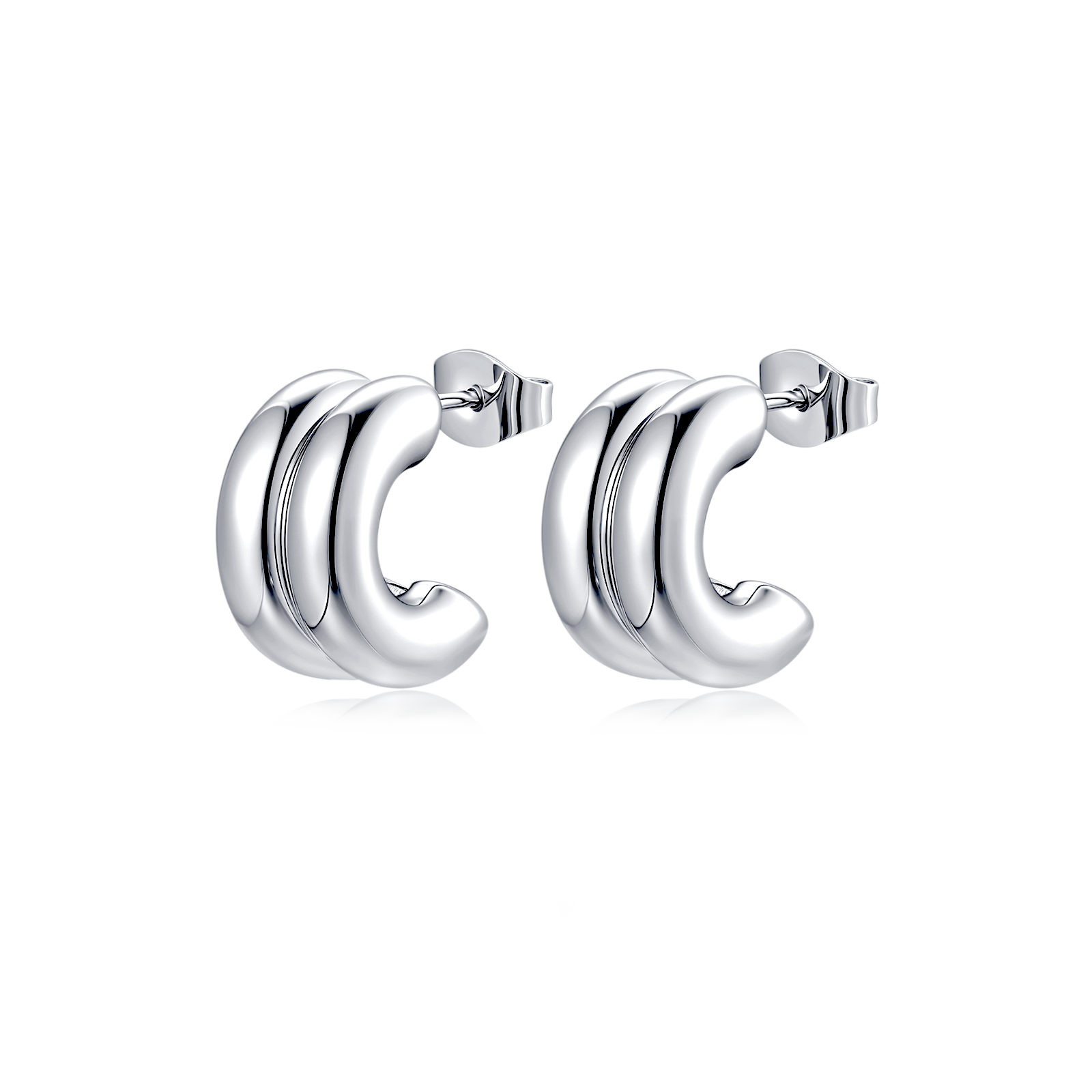 Boucles d'oreilles Demi-anneau Arashi - LaMaisonDesBijoux